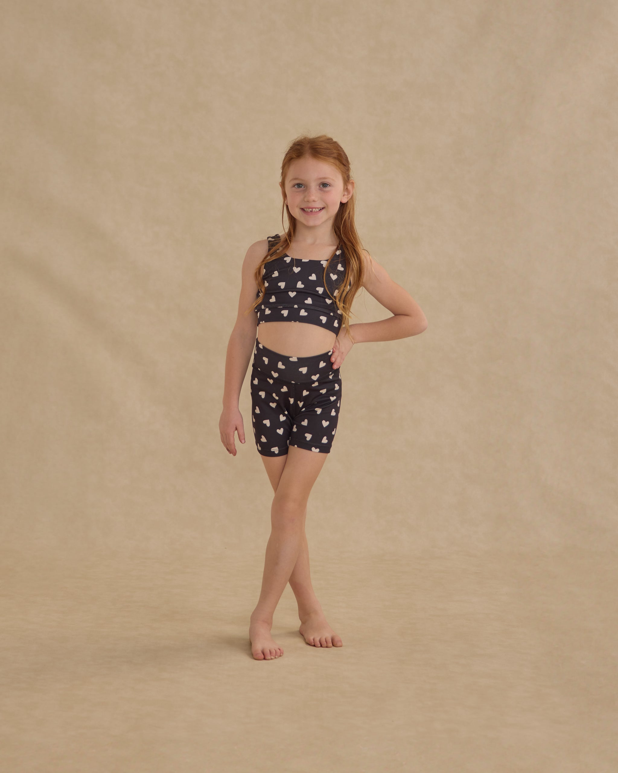 Swift Sports Bra || Hearts - Rylee + Cru | Kids Clothes | Trendy Baby Clothes | Modern Infant Outfits |