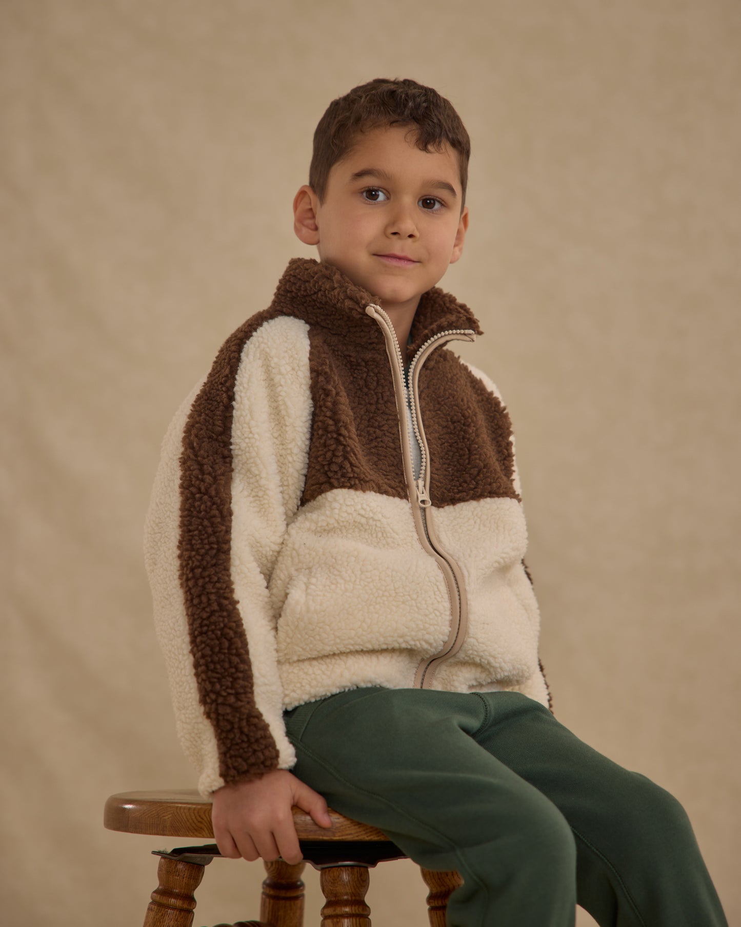 Sherpa Trails Jacket || Brown Color Block - Rylee + Cru | Kids Clothes | Trendy Baby Clothes | Modern Infant Outfits |