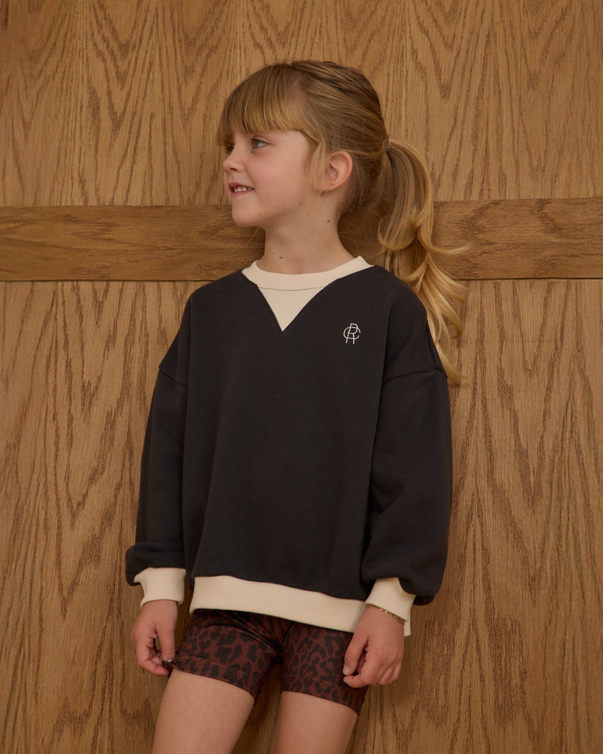 Rylan Sweatshirt || Black - Rylee + Cru | Kids Clothes | Trendy Baby Clothes | Modern Infant Outfits |