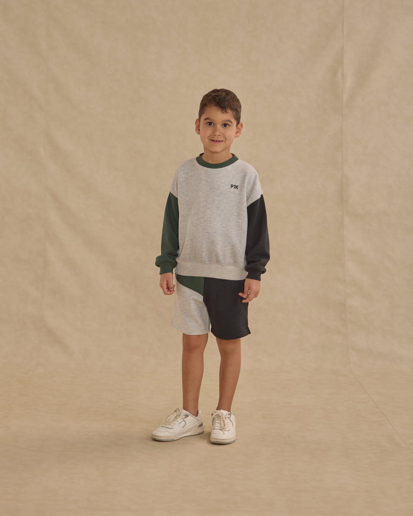 Boxing Short || Heathered  Ash - Rylee + Cru | Kids Clothes | Trendy Baby Clothes | Modern Infant Outfits |