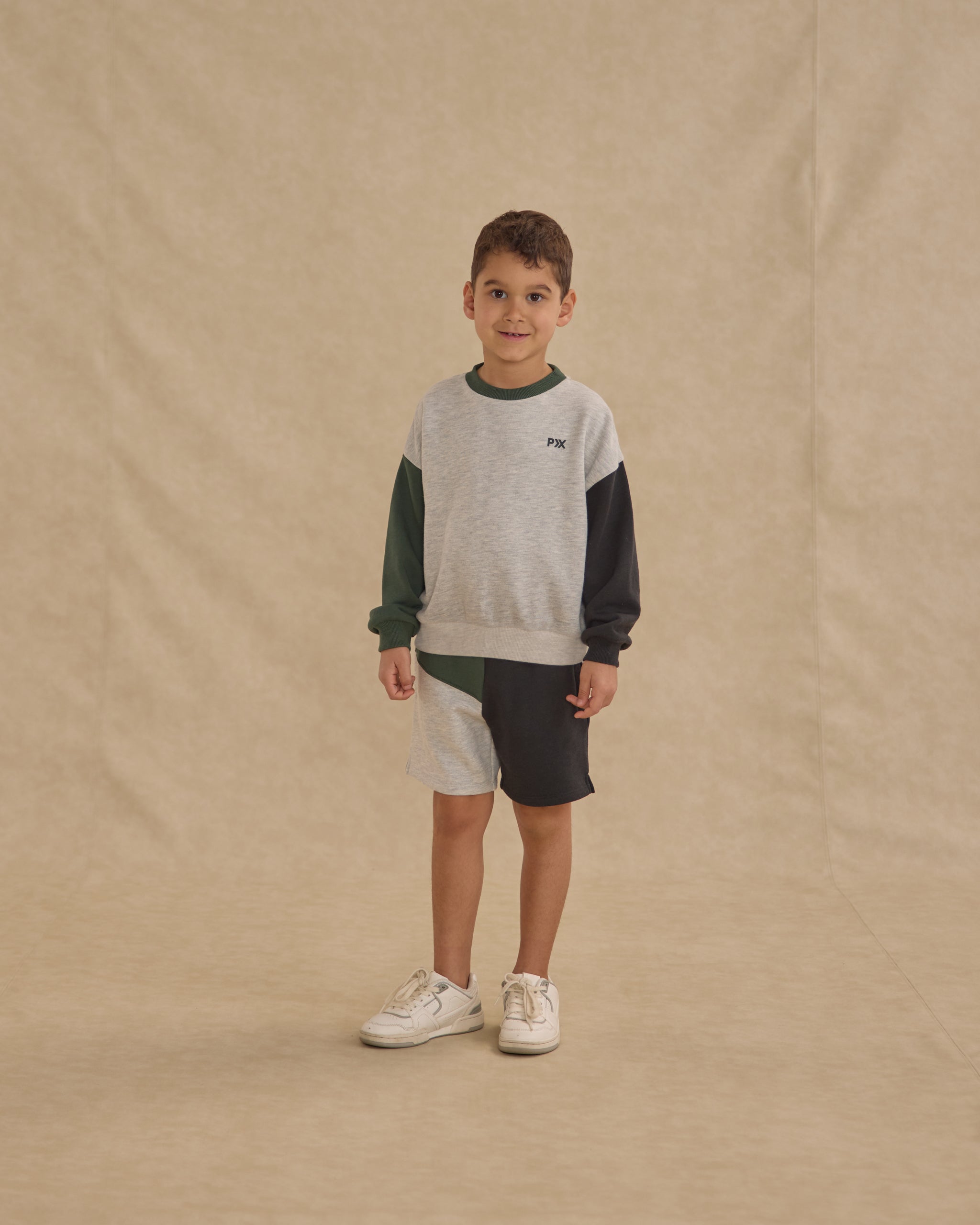 Boxing Short || Heathered  Ash - Rylee + Cru | Kids Clothes | Trendy Baby Clothes | Modern Infant Outfits |