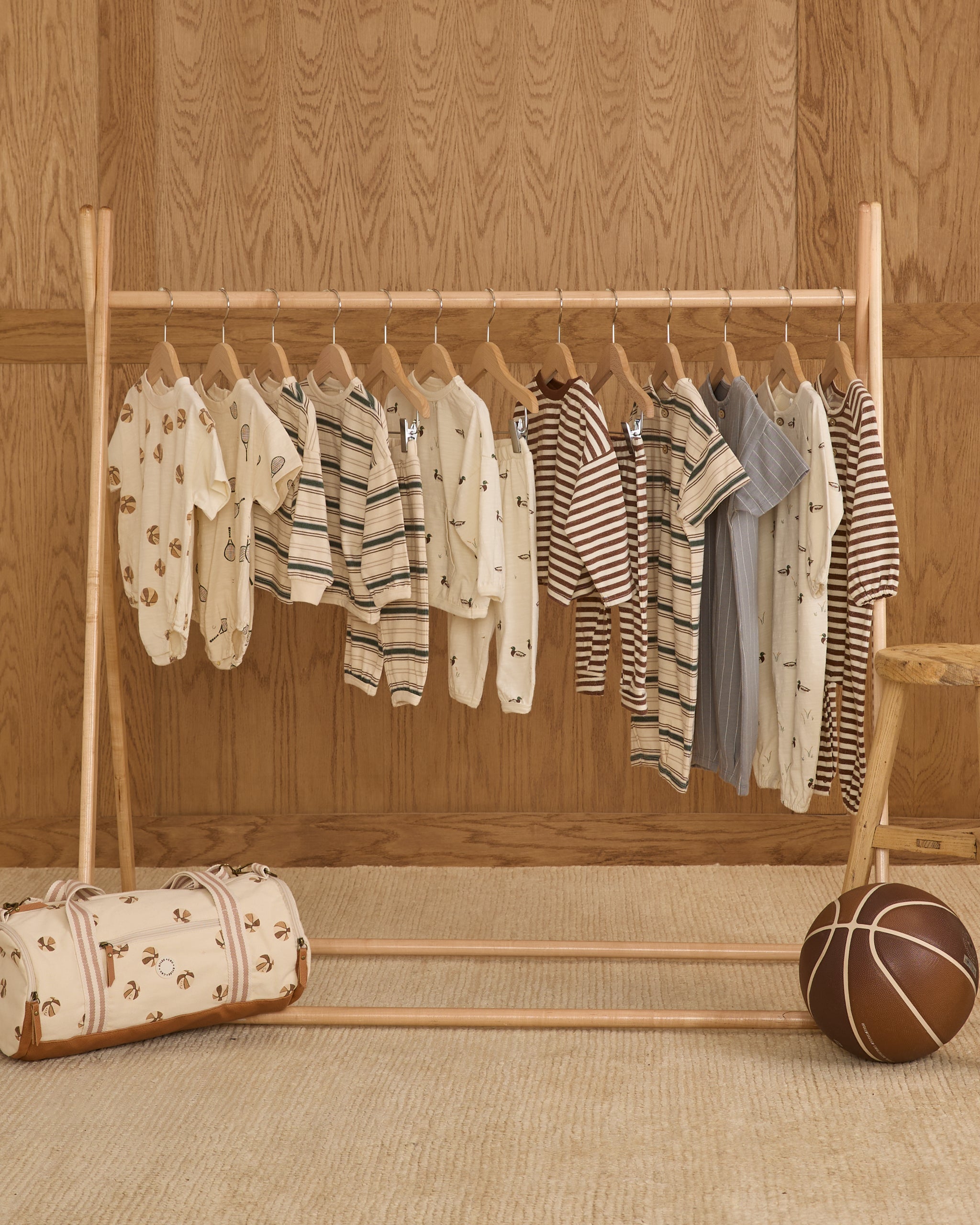 Relaxed Bubble Romper || Basketball - Rylee + Cru | Kids Clothes | Trendy Baby Clothes | Modern Infant Outfits |