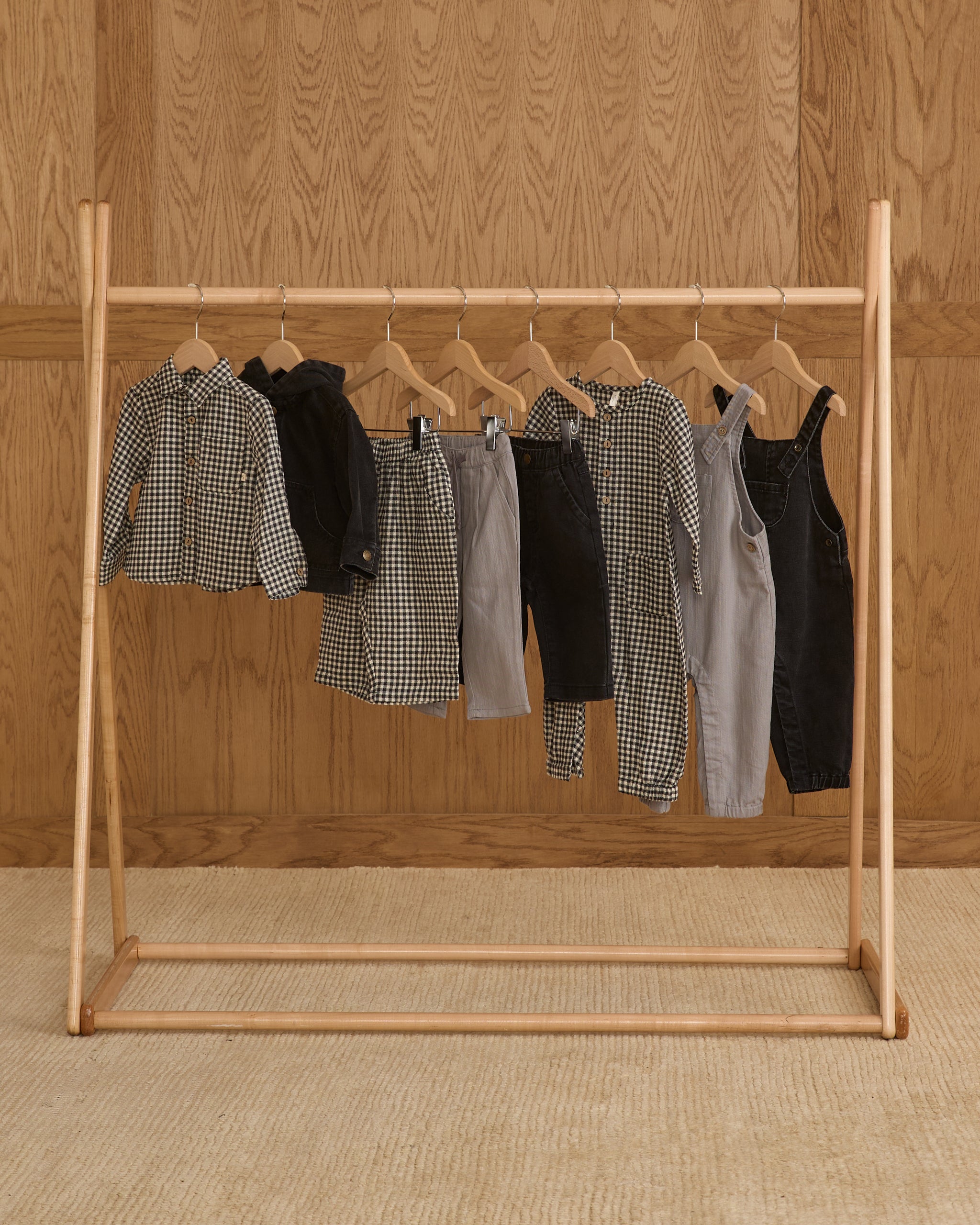 Long Sleeve Woven Jumpsuit || Black Gingham - Rylee + Cru | Kids Clothes | Trendy Baby Clothes | Modern Infant Outfits |