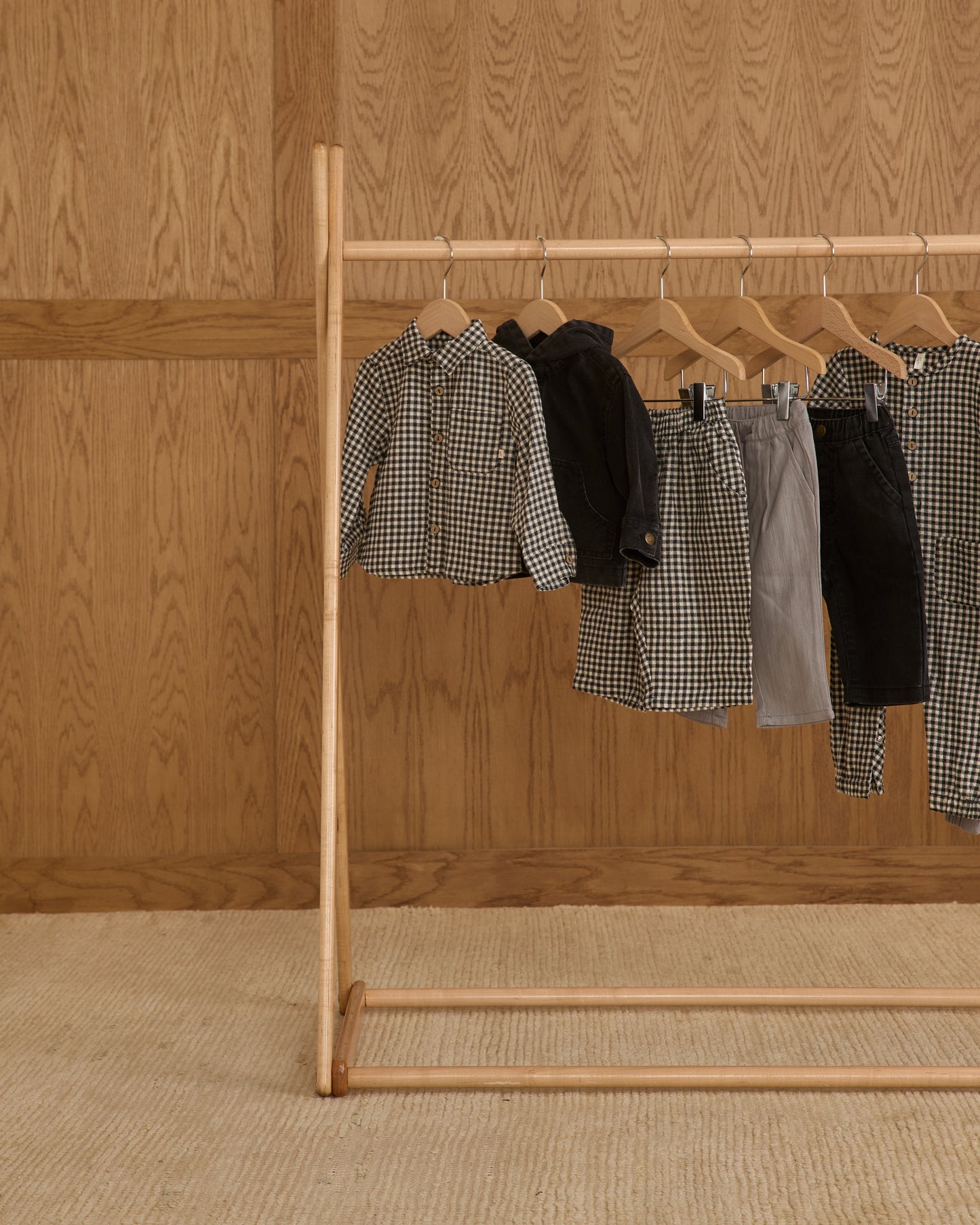 Collared Long Sleeve Shirt || Black Gingham - Rylee + Cru | Kids Clothes | Trendy Baby Clothes | Modern Infant Outfits |