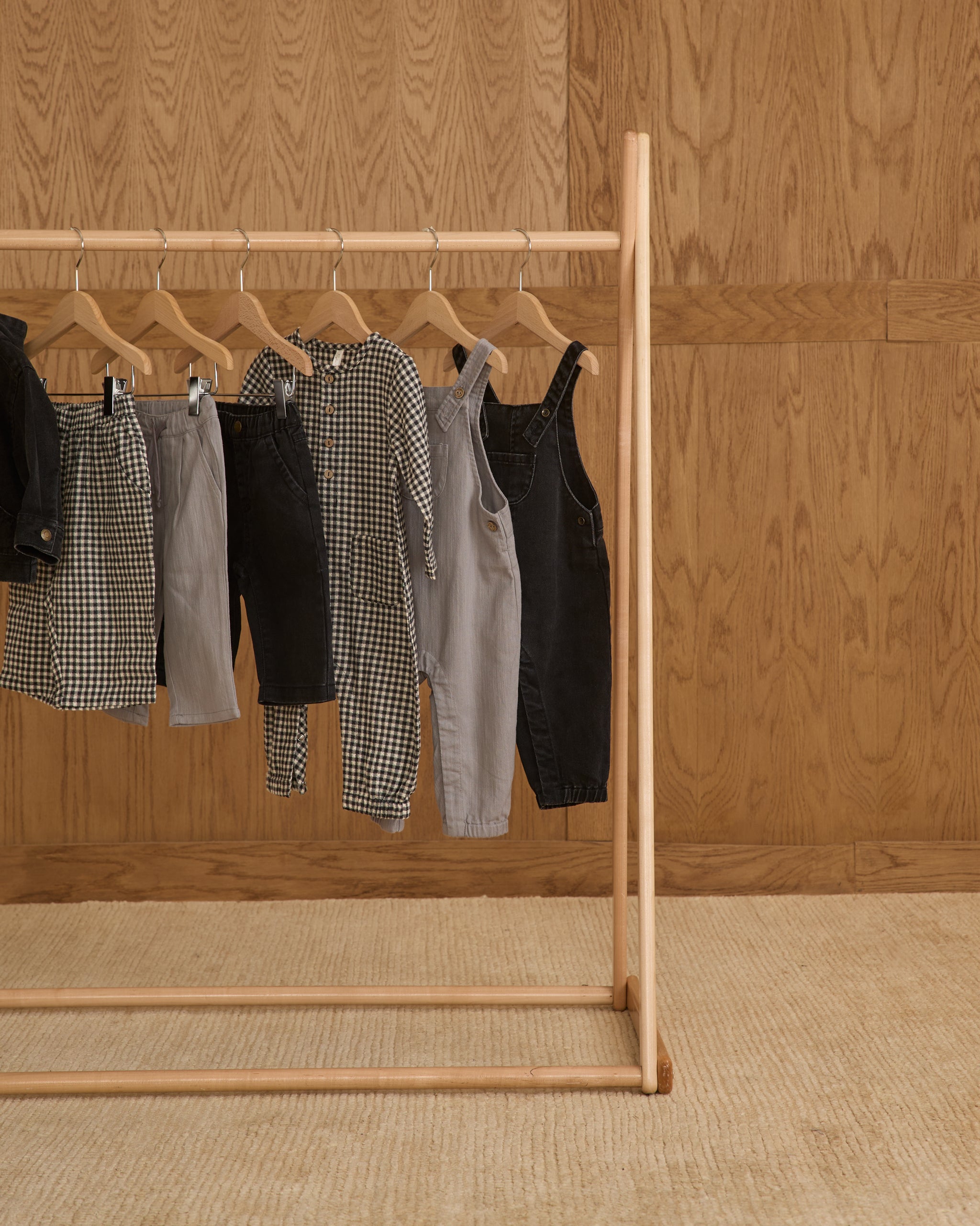 Long Sleeve Woven Jumpsuit || Black Gingham - Rylee + Cru | Kids Clothes | Trendy Baby Clothes | Modern Infant Outfits |