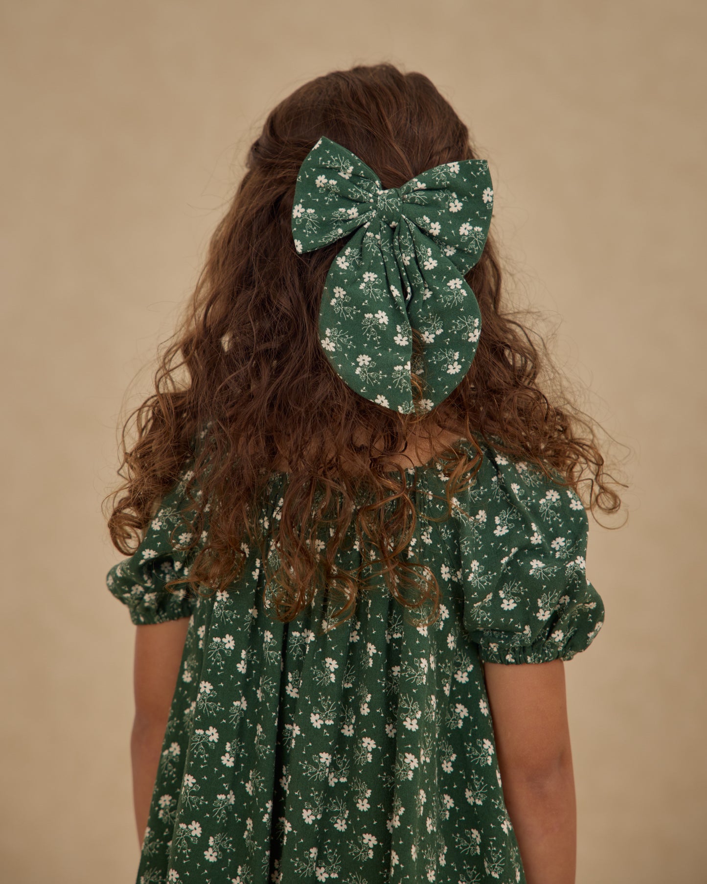 Oversized Bow || Green Ditsy - Rylee + Cru | Kids Clothes | Trendy Baby Clothes | Modern Infant Outfits |