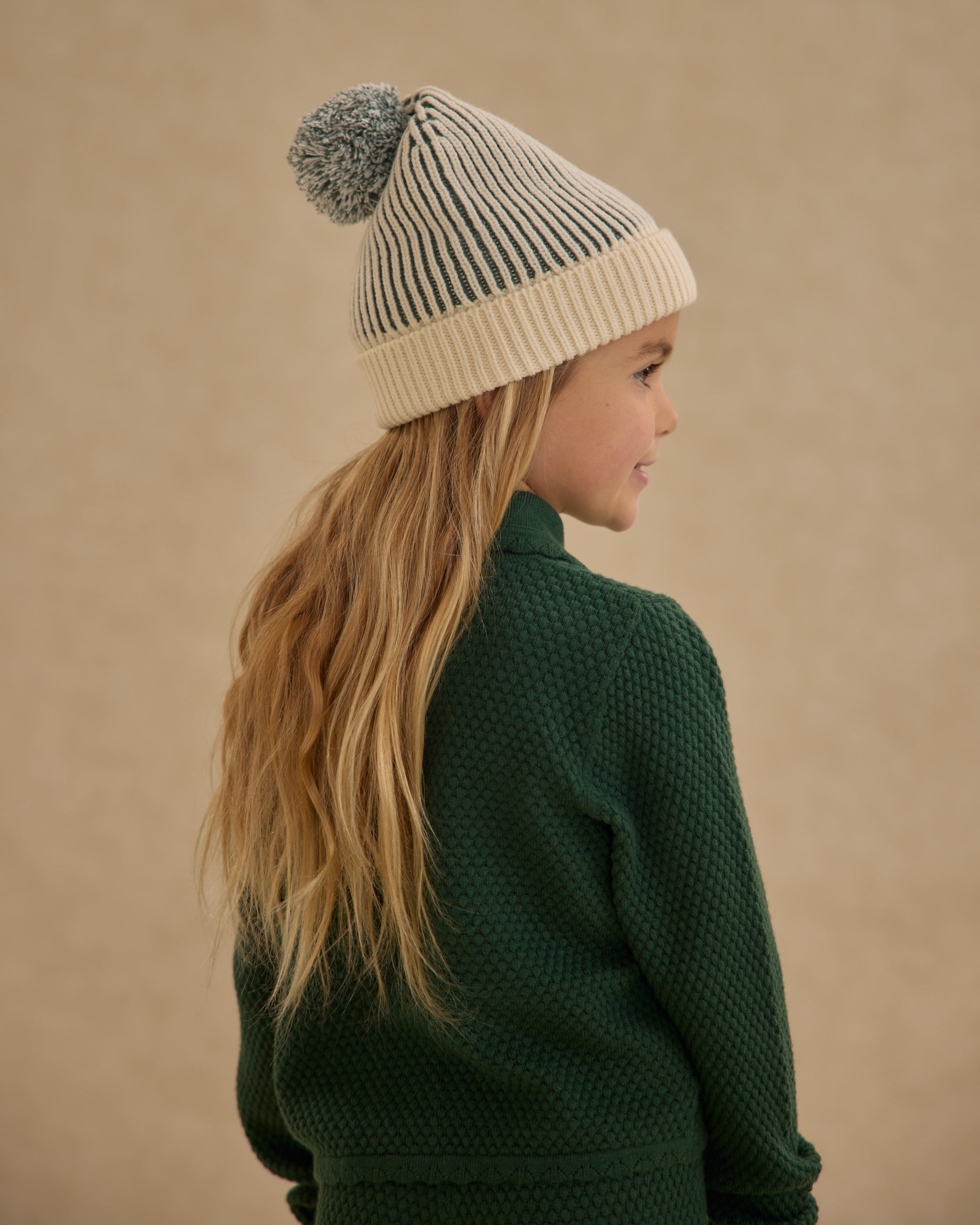Beanie || Green Stripe - Rylee + Cru | Kids Clothes | Trendy Baby Clothes | Modern Infant Outfits |