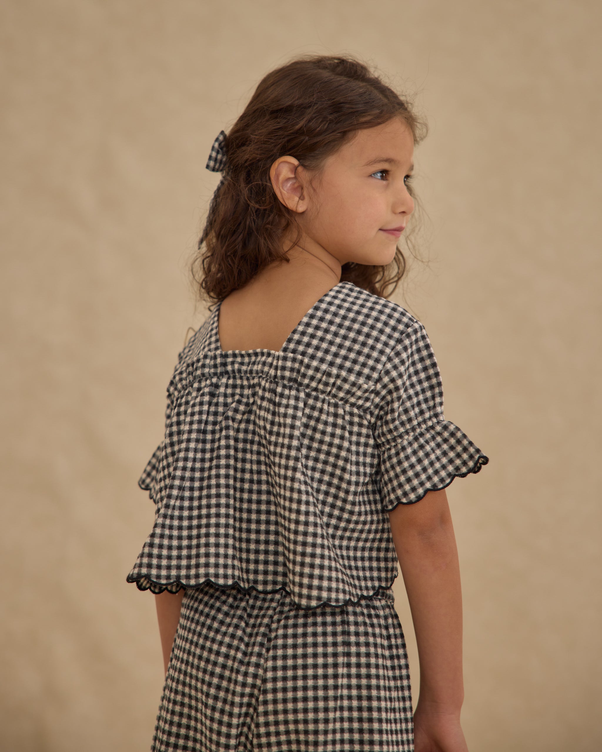 Francie Blouse || Black Gingham - Rylee + Cru | Kids Clothes | Trendy Baby Clothes | Modern Infant Outfits |