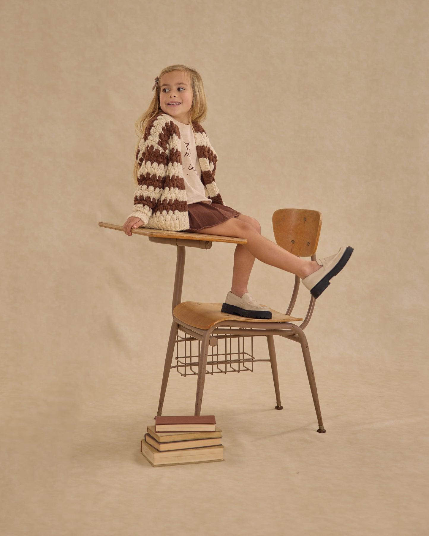 Bubble Knit Cardigan || Brown Stripe - Rylee + Cru | Kids Clothes | Trendy Baby Clothes | Modern Infant Outfits |