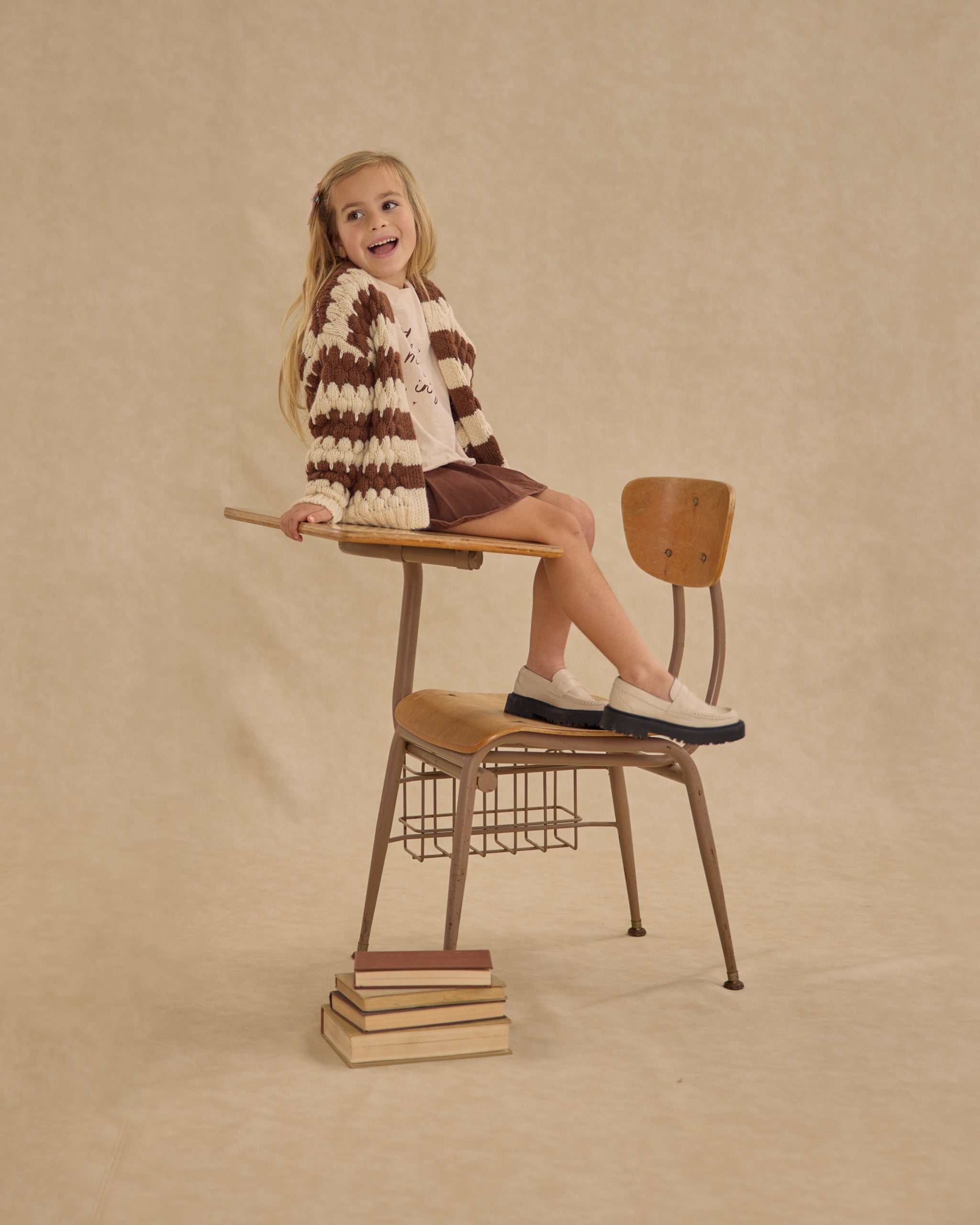 Pleated Denim Skirt || Washed Brown - Rylee + Cru | Kids Clothes | Trendy Baby Clothes | Modern Infant Outfits |