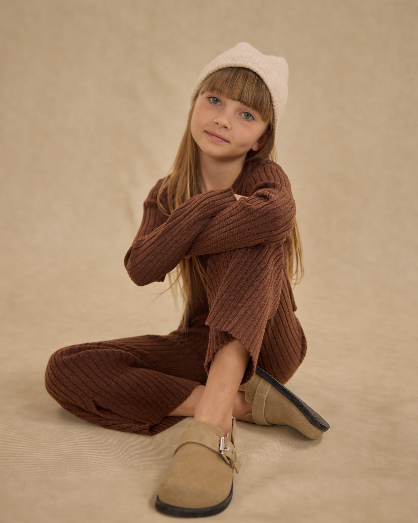 Flare Knit Pant || Brown - Rylee + Cru | Kids Clothes | Trendy Baby Clothes | Modern Infant Outfits |