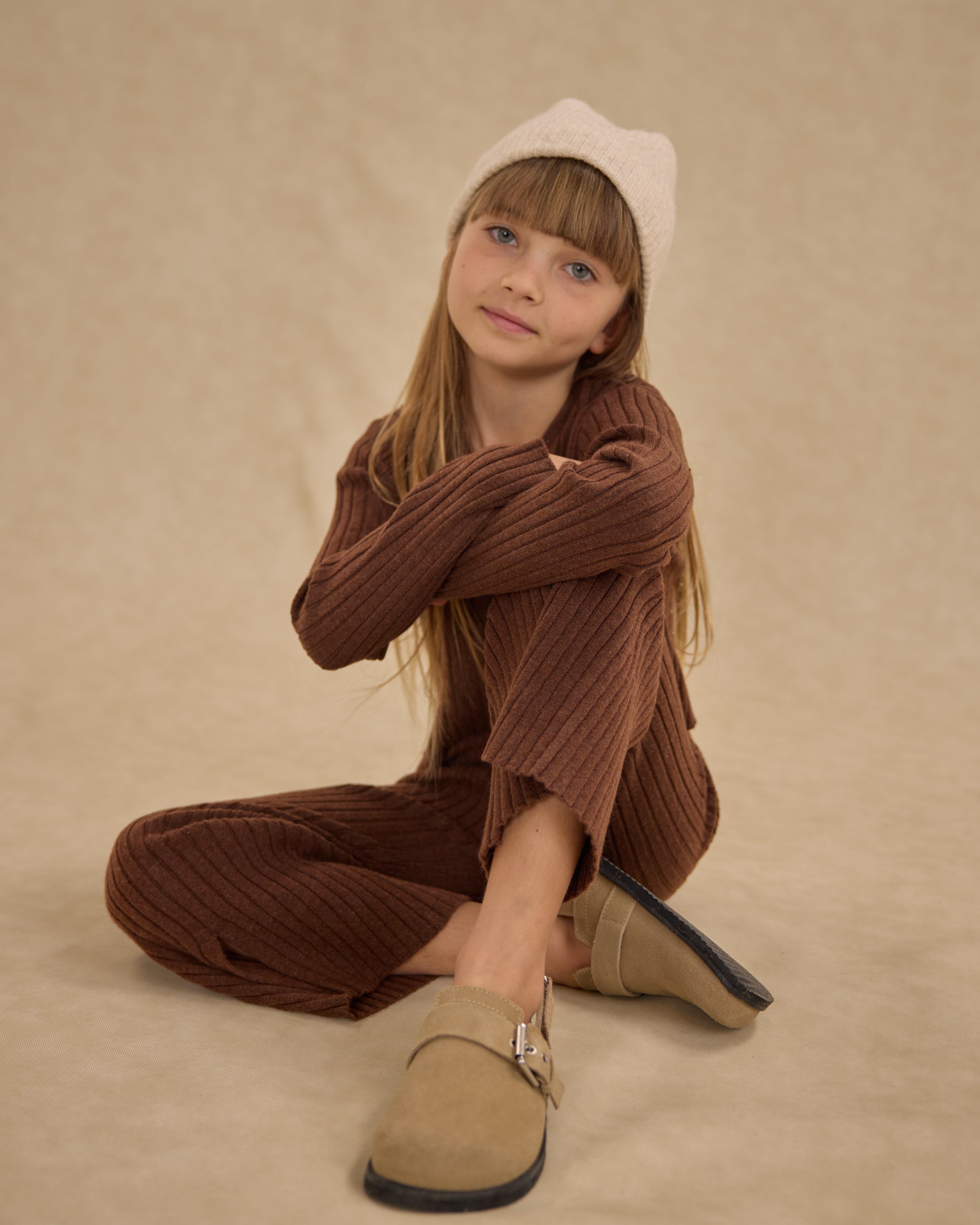 Flare Knit Pant || Brown - Rylee + Cru | Kids Clothes | Trendy Baby Clothes | Modern Infant Outfits |