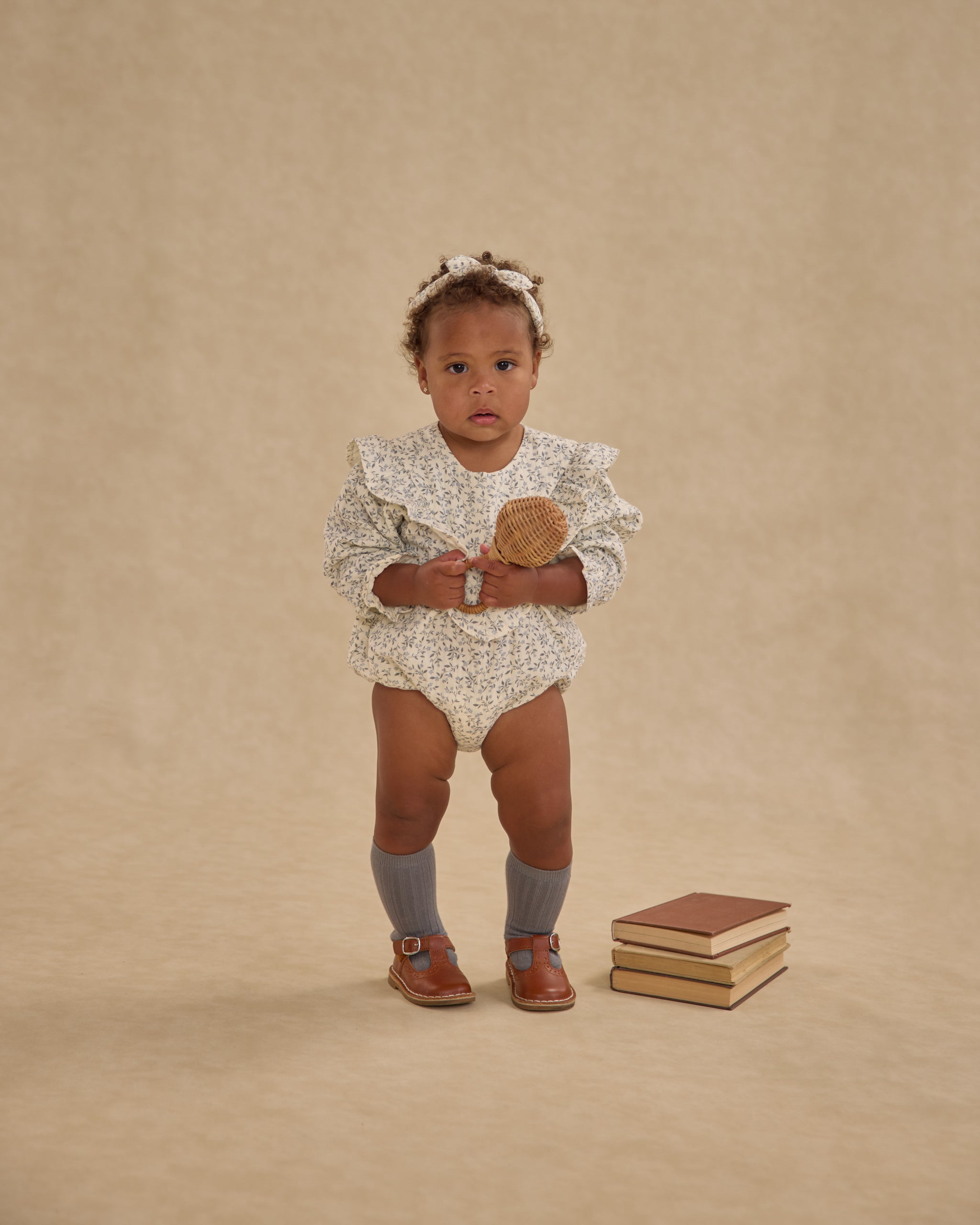 Ribbed Socks || Brown, Dusty Blue - Rylee + Cru | Kids Clothes | Trendy Baby Clothes | Modern Infant Outfits |