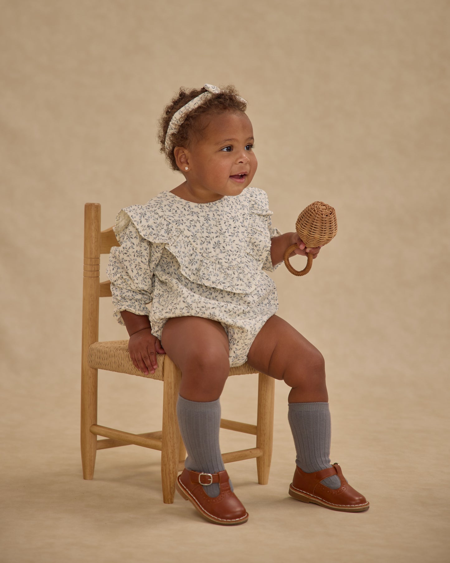 Ribbed Socks || Brown, Dusty Blue - Rylee + Cru | Kids Clothes | Trendy Baby Clothes | Modern Infant Outfits |