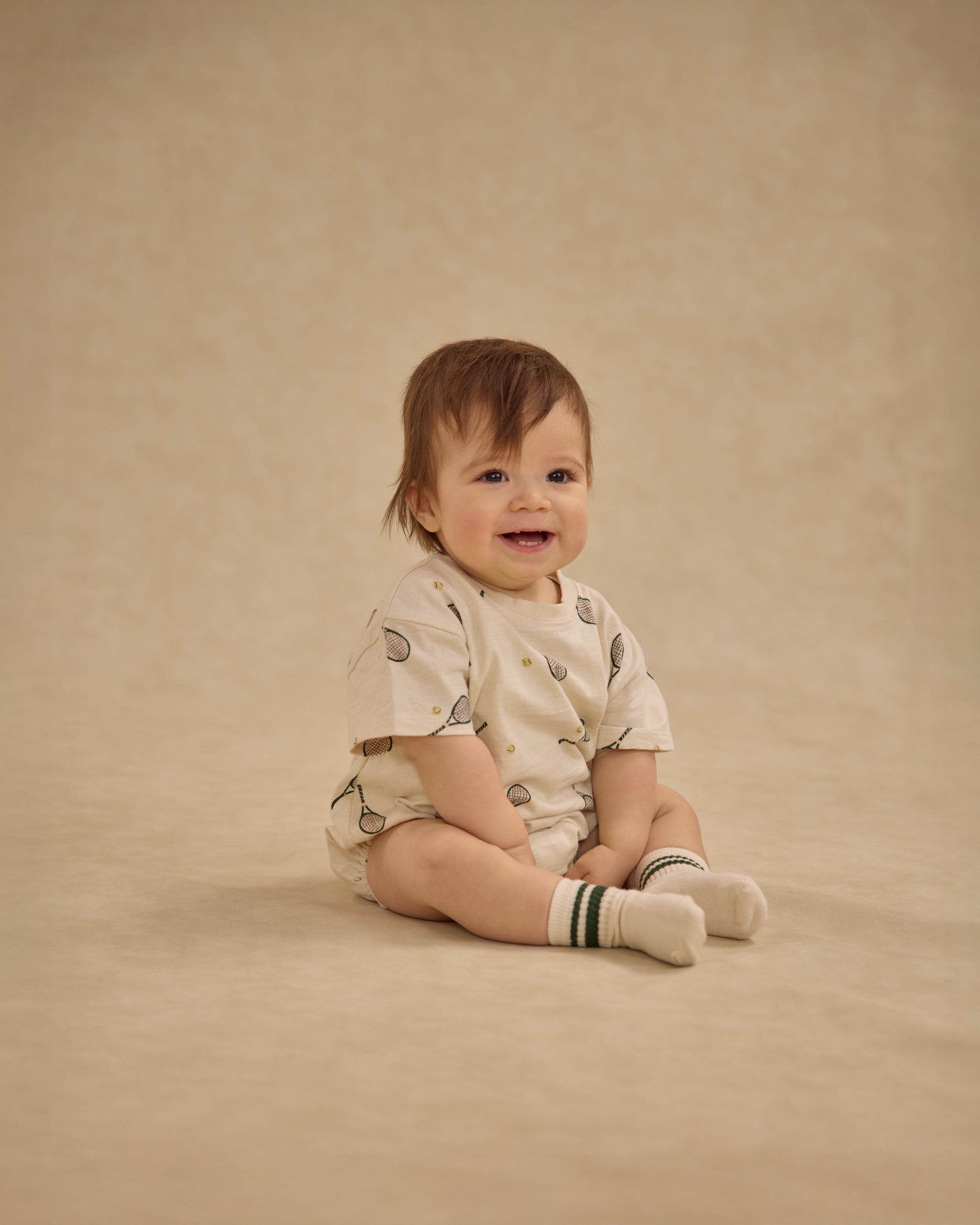 Relaxed Bubble Romper || Tennis - Rylee + Cru | Kids Clothes | Trendy Baby Clothes | Modern Infant Outfits |