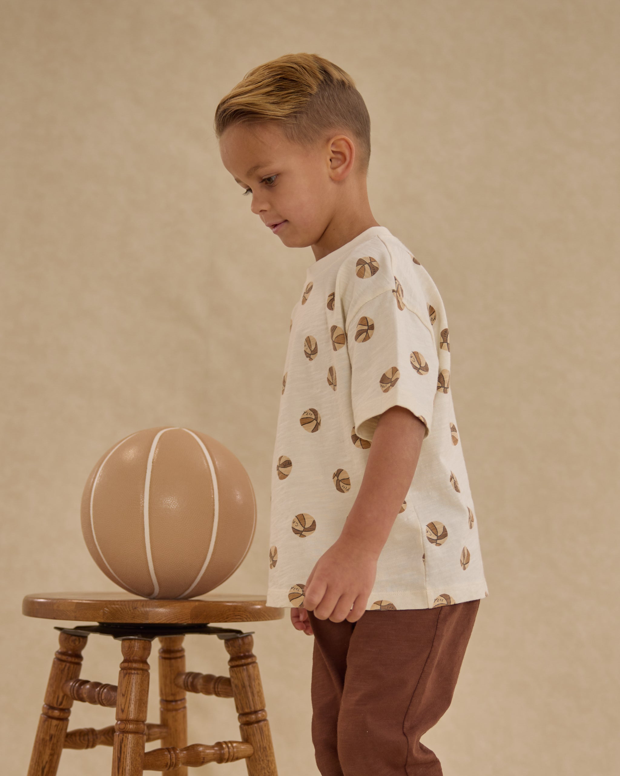 Relaxed Tee || Basketball - Rylee + Cru | Kids Clothes | Trendy Baby Clothes | Modern Infant Outfits |