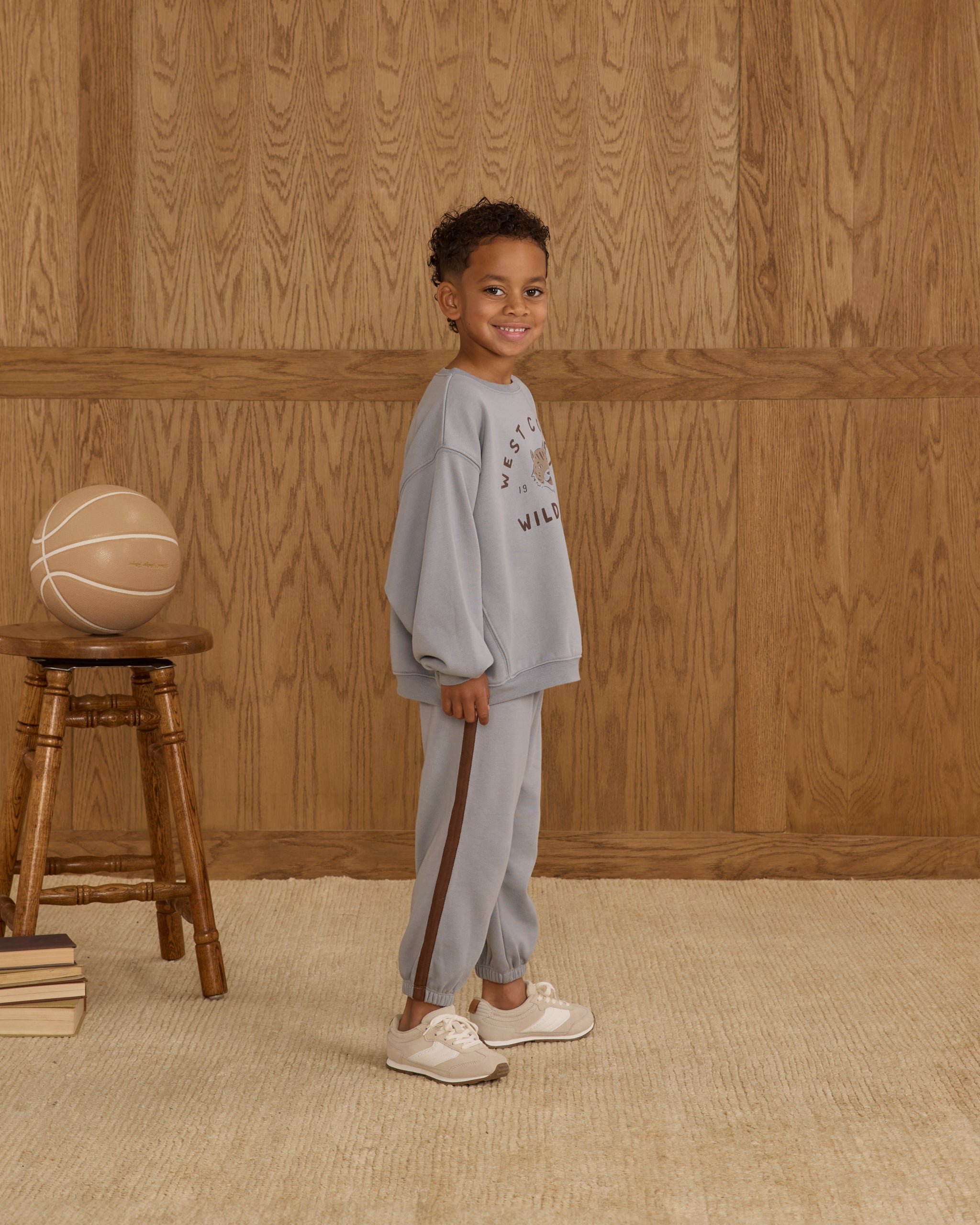 Relaxed Jogger || Dusty Blue - Rylee + Cru | Kids Clothes | Trendy Baby Clothes | Modern Infant Outfits |