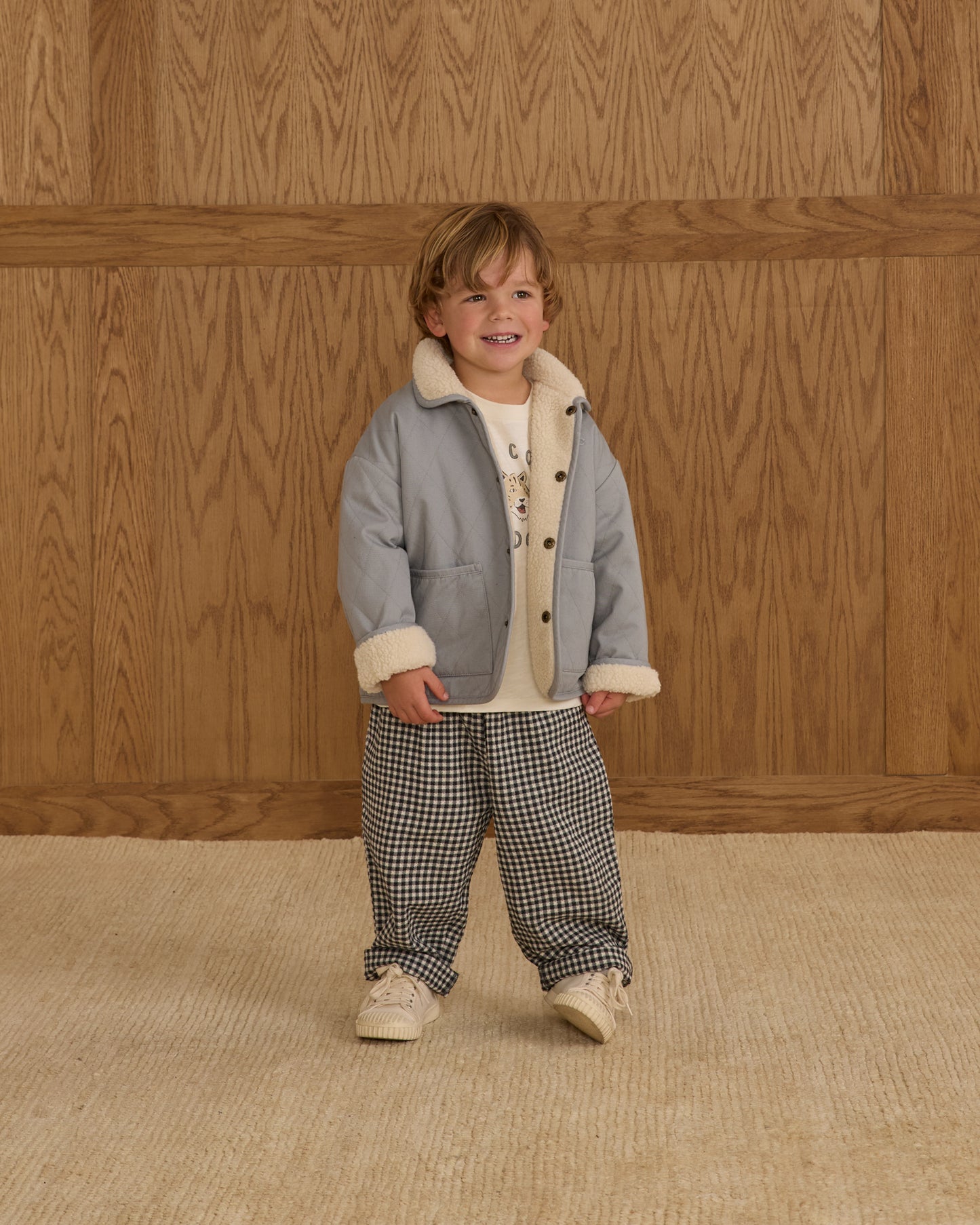 Quilted Winter Coat || Dusty Blue - Rylee + Cru | Kids Clothes | Trendy Baby Clothes | Modern Infant Outfits |