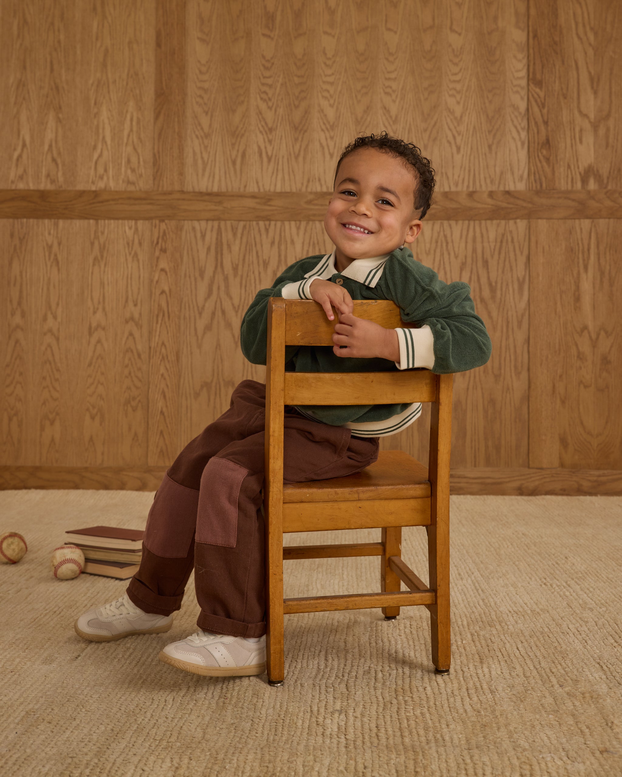 Collared Sweatshirt || Green - Rylee + Cru | Kids Clothes | Trendy Baby Clothes | Modern Infant Outfits |