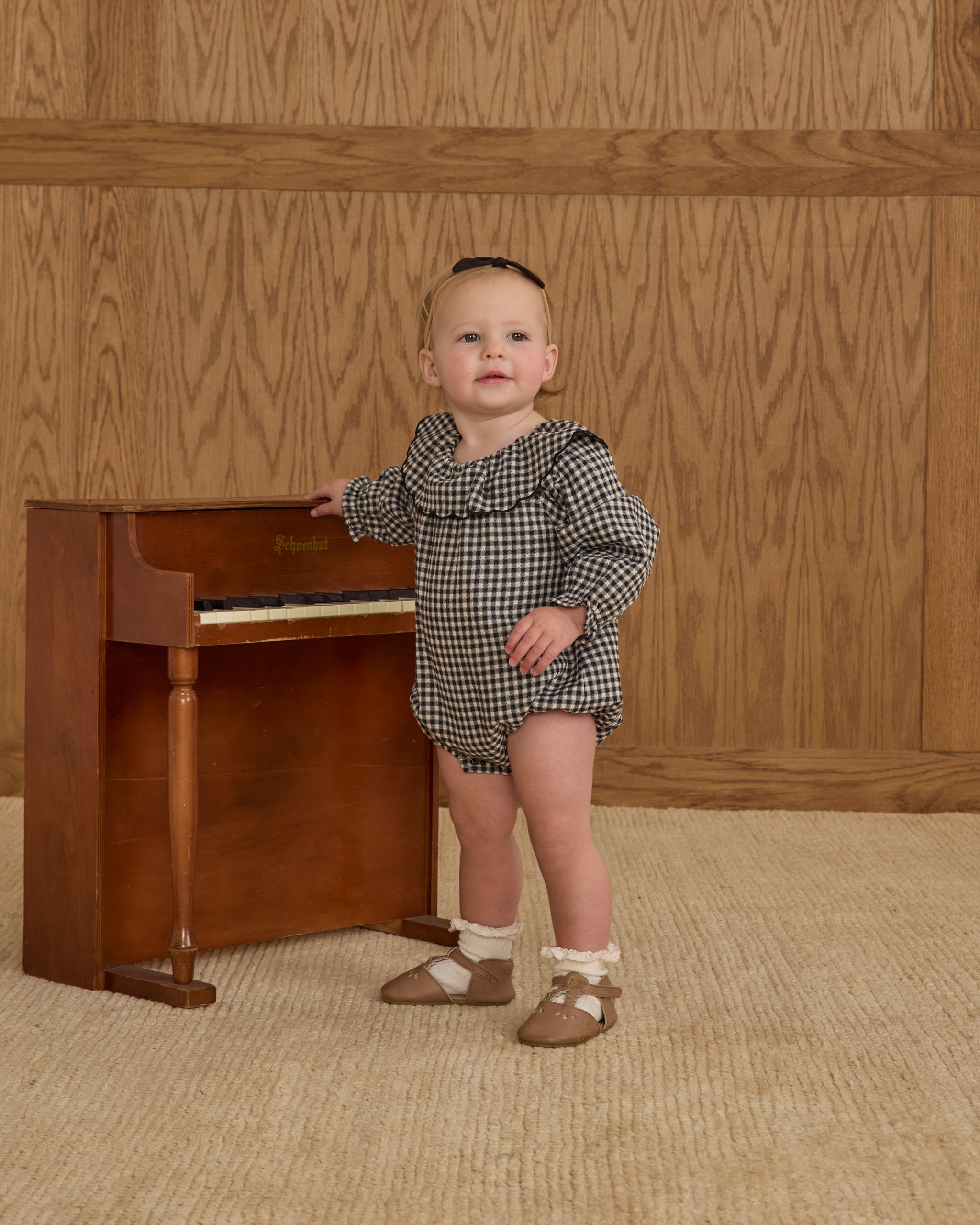 Colette Romper || Black Gingham - Rylee + Cru | Kids Clothes | Trendy Baby Clothes | Modern Infant Outfits |