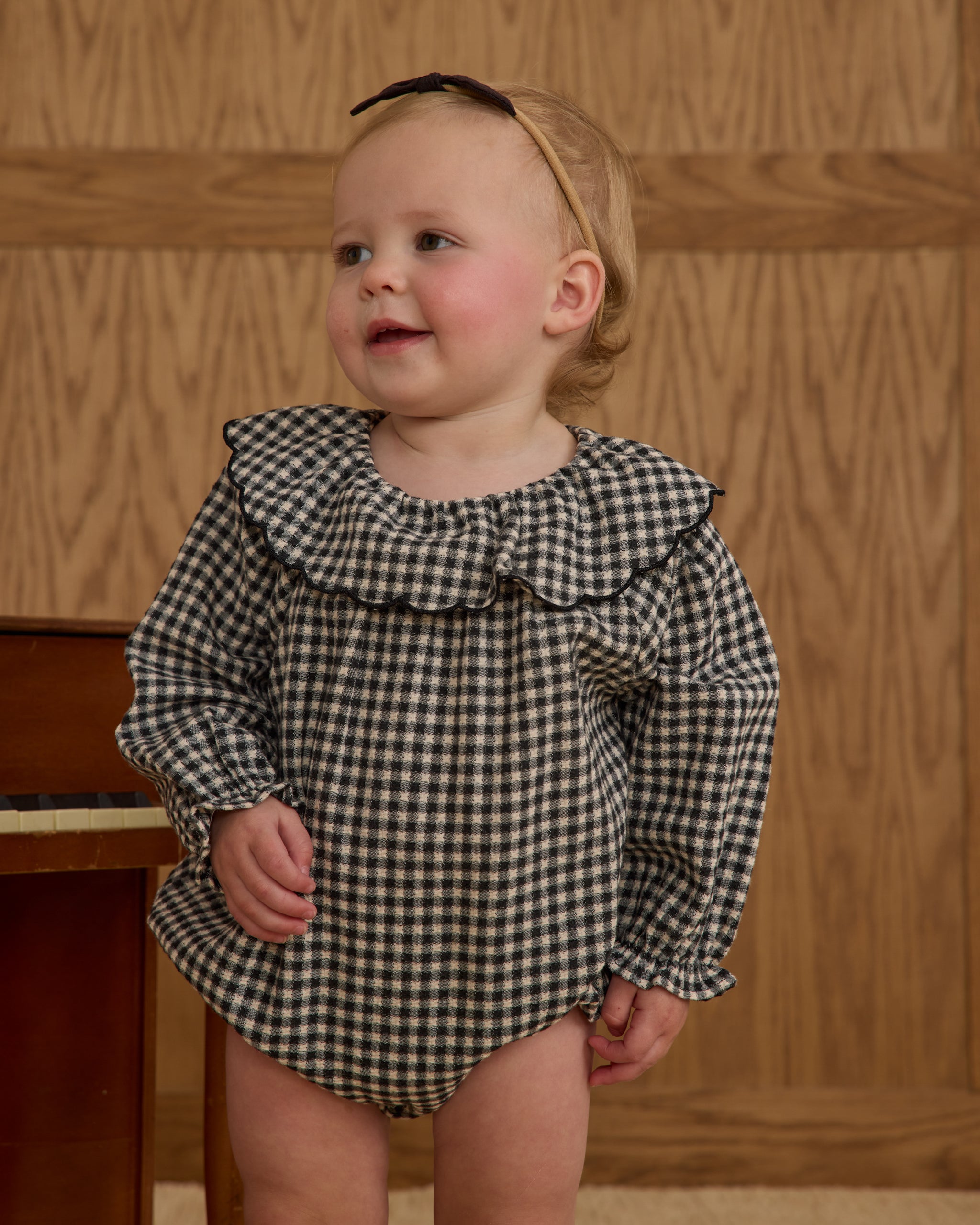 Colette Romper || Black Gingham - Rylee + Cru | Kids Clothes | Trendy Baby Clothes | Modern Infant Outfits |