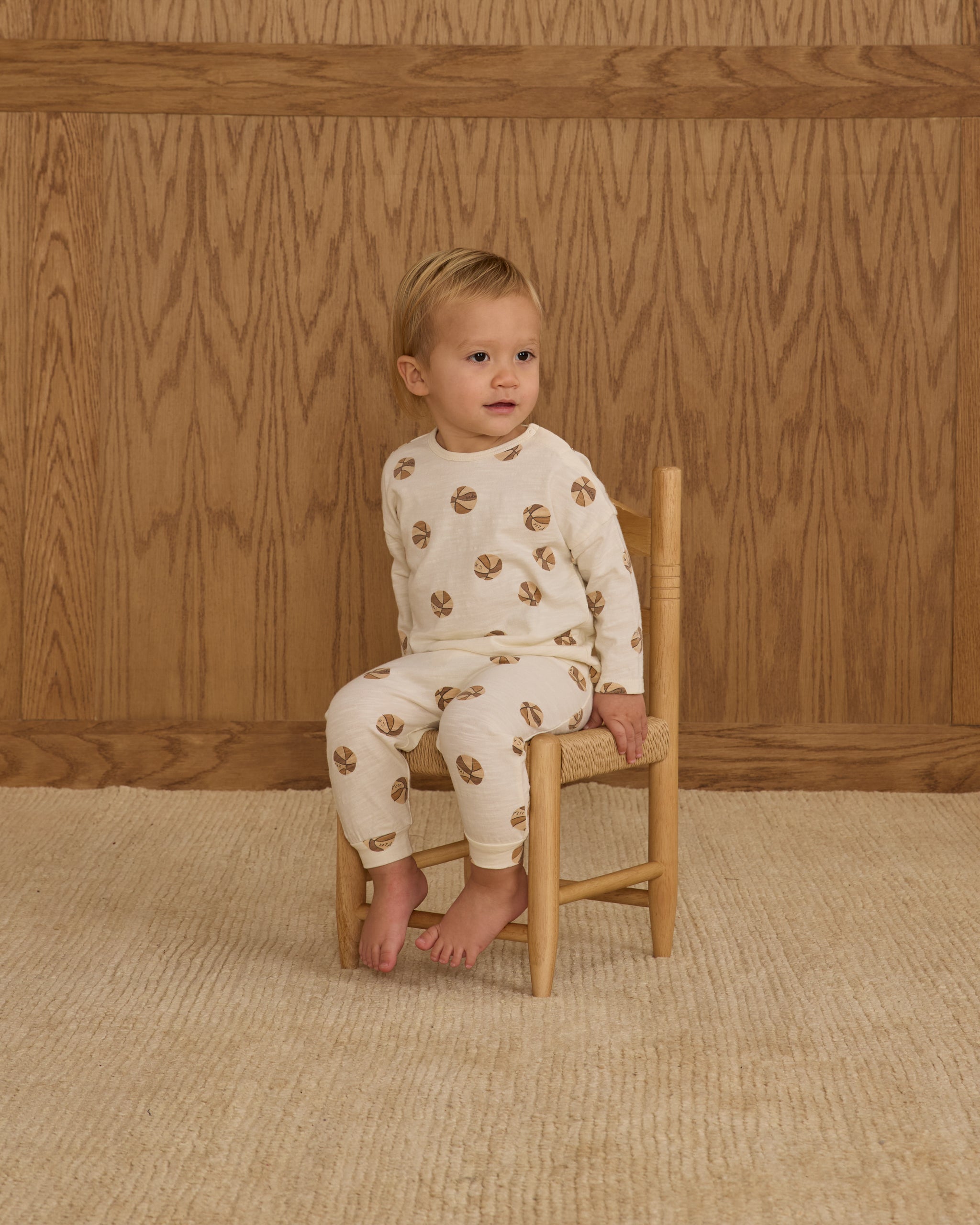 Long Sleeve Tee + Pant Set || Basketball - Rylee + Cru | Kids Clothes | Trendy Baby Clothes | Modern Infant Outfits |