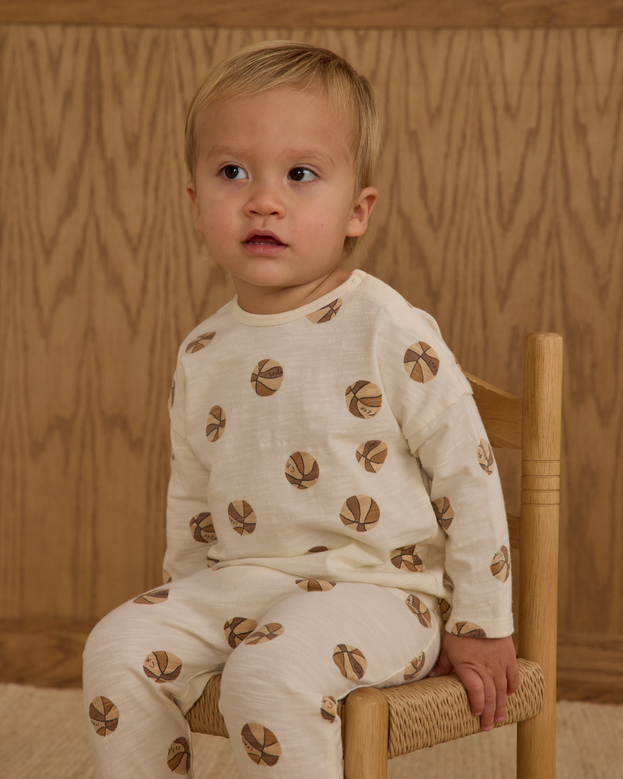 Long Sleeve Tee + Pant Set || Basketball - Rylee + Cru | Kids Clothes | Trendy Baby Clothes | Modern Infant Outfits |