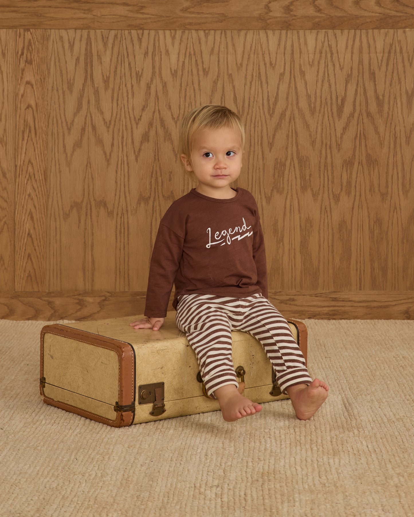 Baby Cru Pant || Brown Stripe - Rylee + Cru | Kids Clothes | Trendy Baby Clothes | Modern Infant Outfits |