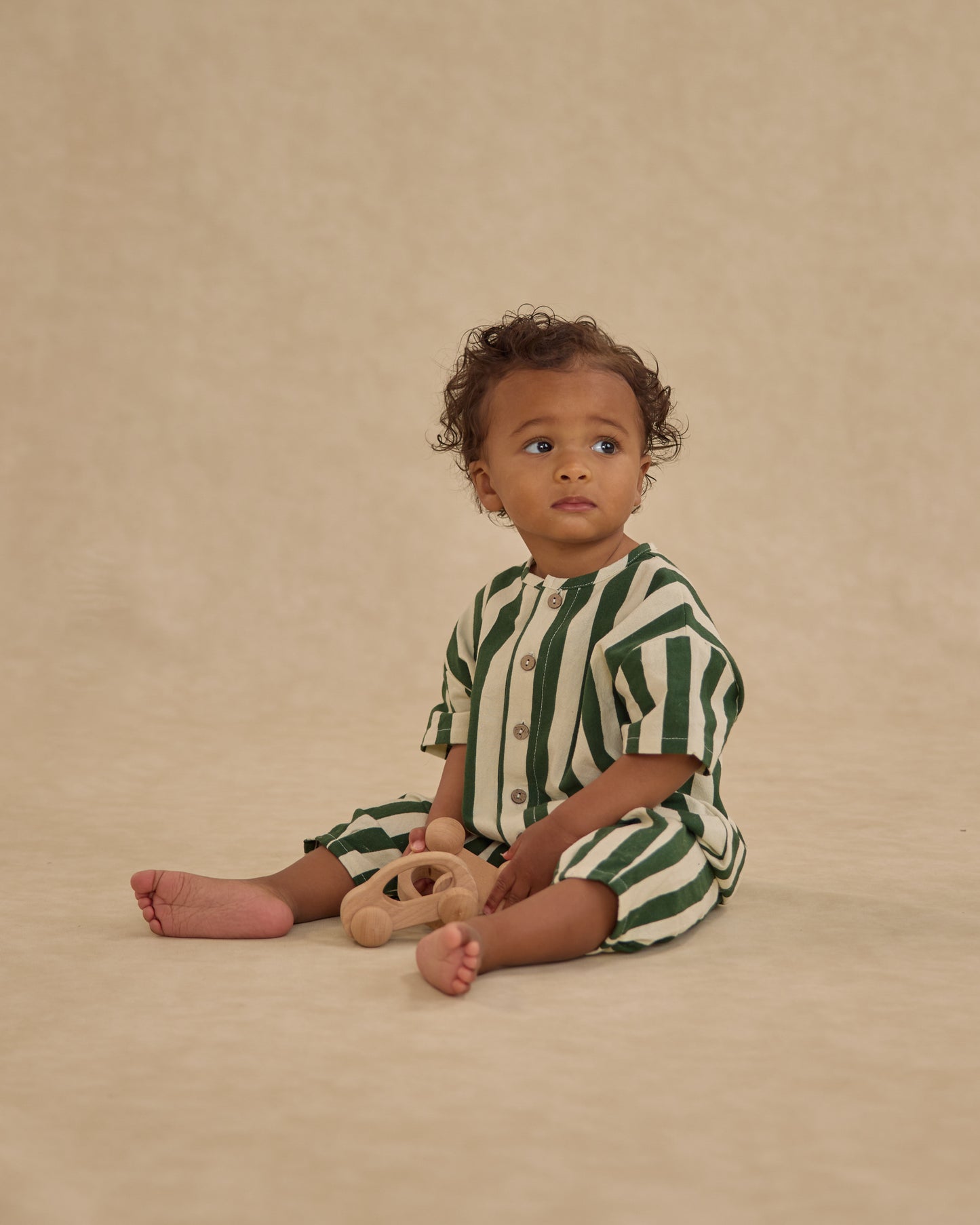 Hayes Jumpsuit || Green Stripe - Rylee + Cru | Kids Clothes | Trendy Baby Clothes | Modern Infant Outfits |