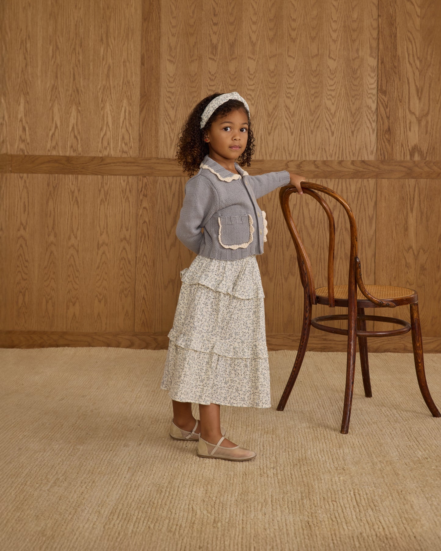 Ruffled Midi Skirt || Blue Vines - Rylee + Cru | Kids Clothes | Trendy Baby Clothes | Modern Infant Outfits |