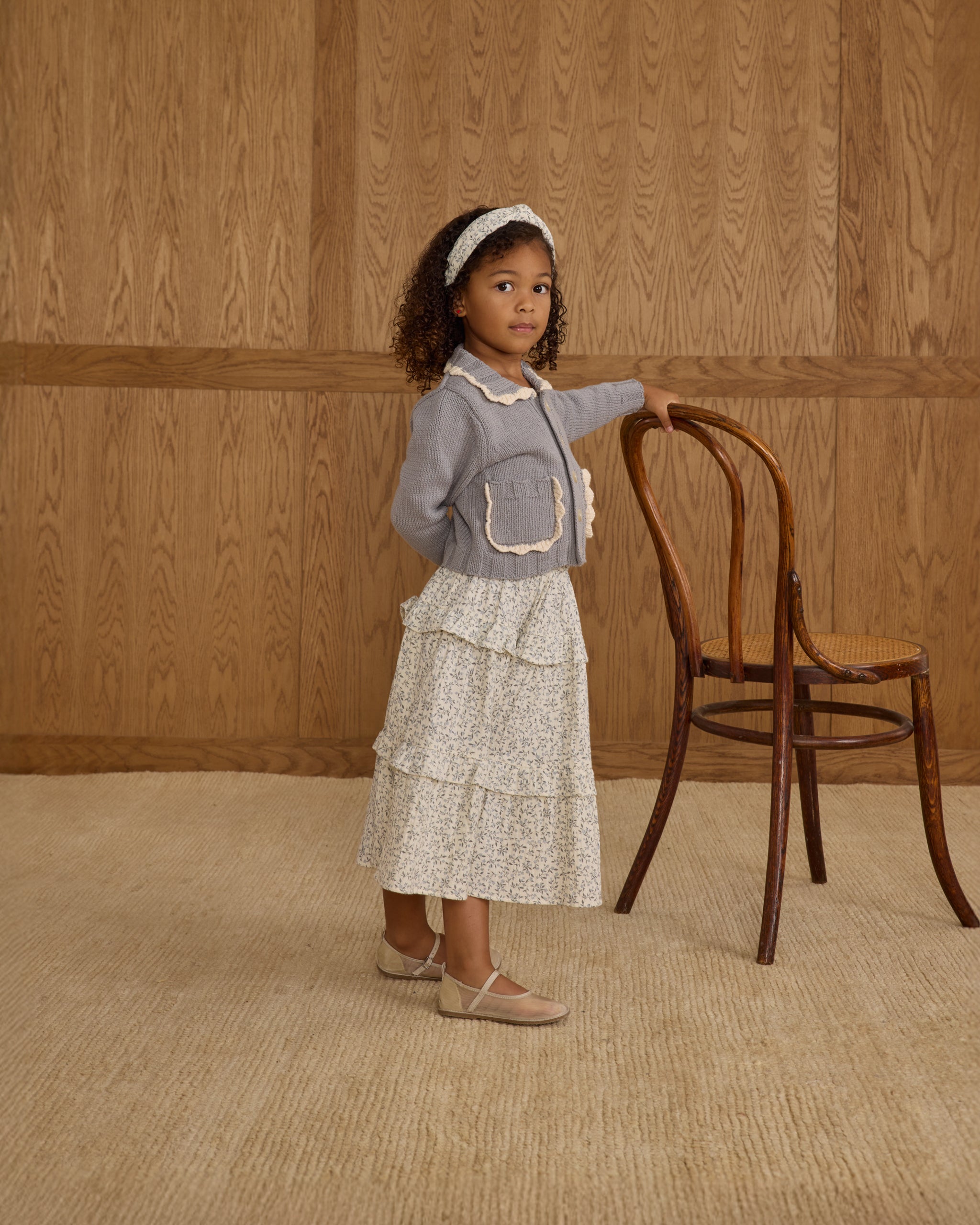 Ruffled Midi Skirt || Blue Vines - Rylee + Cru | Kids Clothes | Trendy Baby Clothes | Modern Infant Outfits |