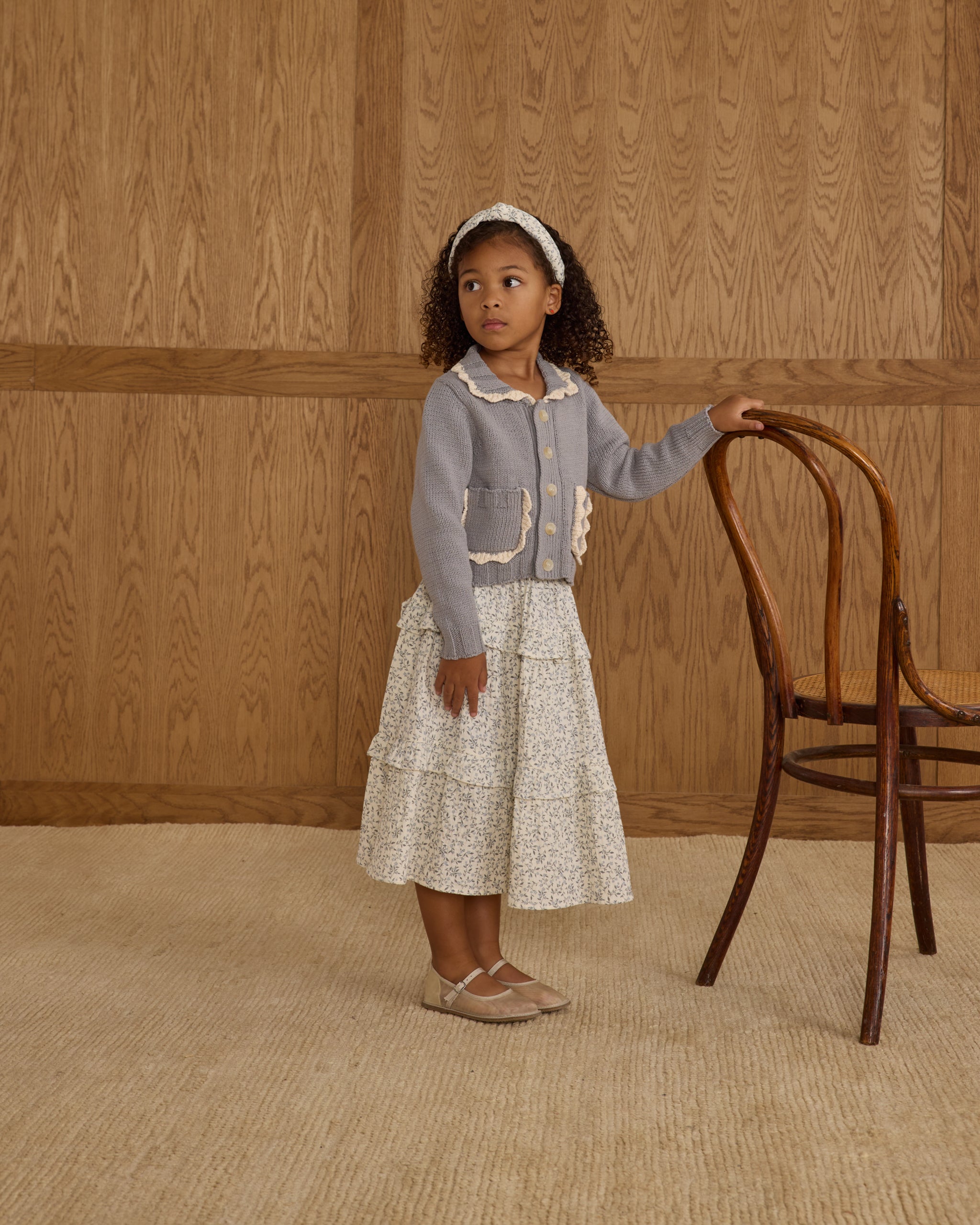 Scallop Cardigan || Dusty Blue - Rylee + Cru | Kids Clothes | Trendy Baby Clothes | Modern Infant Outfits |