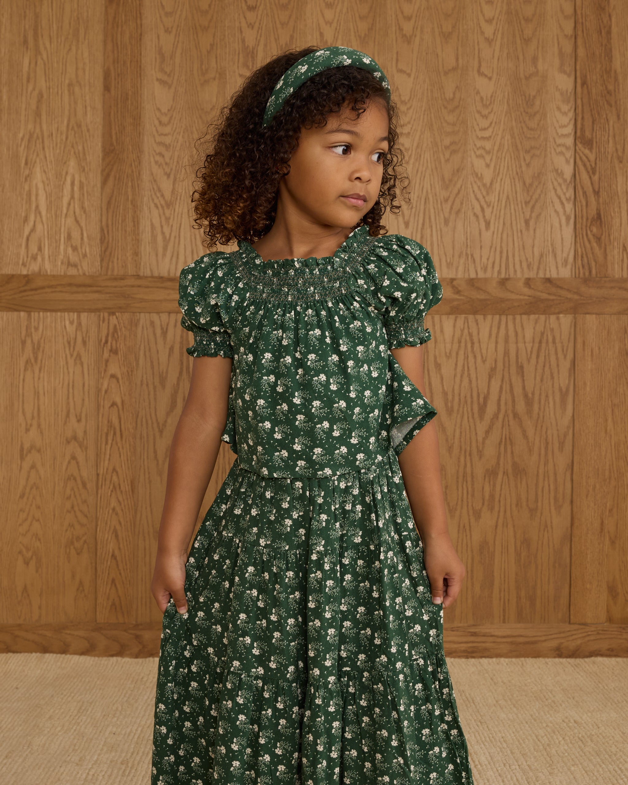 Ada Blouse || Green Ditsy - Rylee + Cru | Kids Clothes | Trendy Baby Clothes | Modern Infant Outfits |