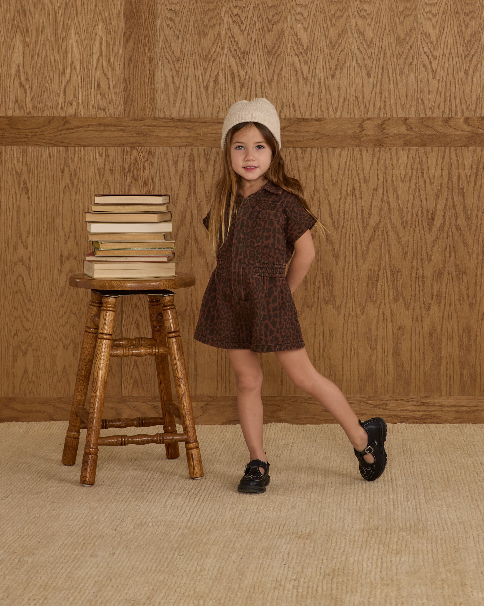 Utility Romper || Leopard - Rylee + Cru | Kids Clothes | Trendy Baby Clothes | Modern Infant Outfits |