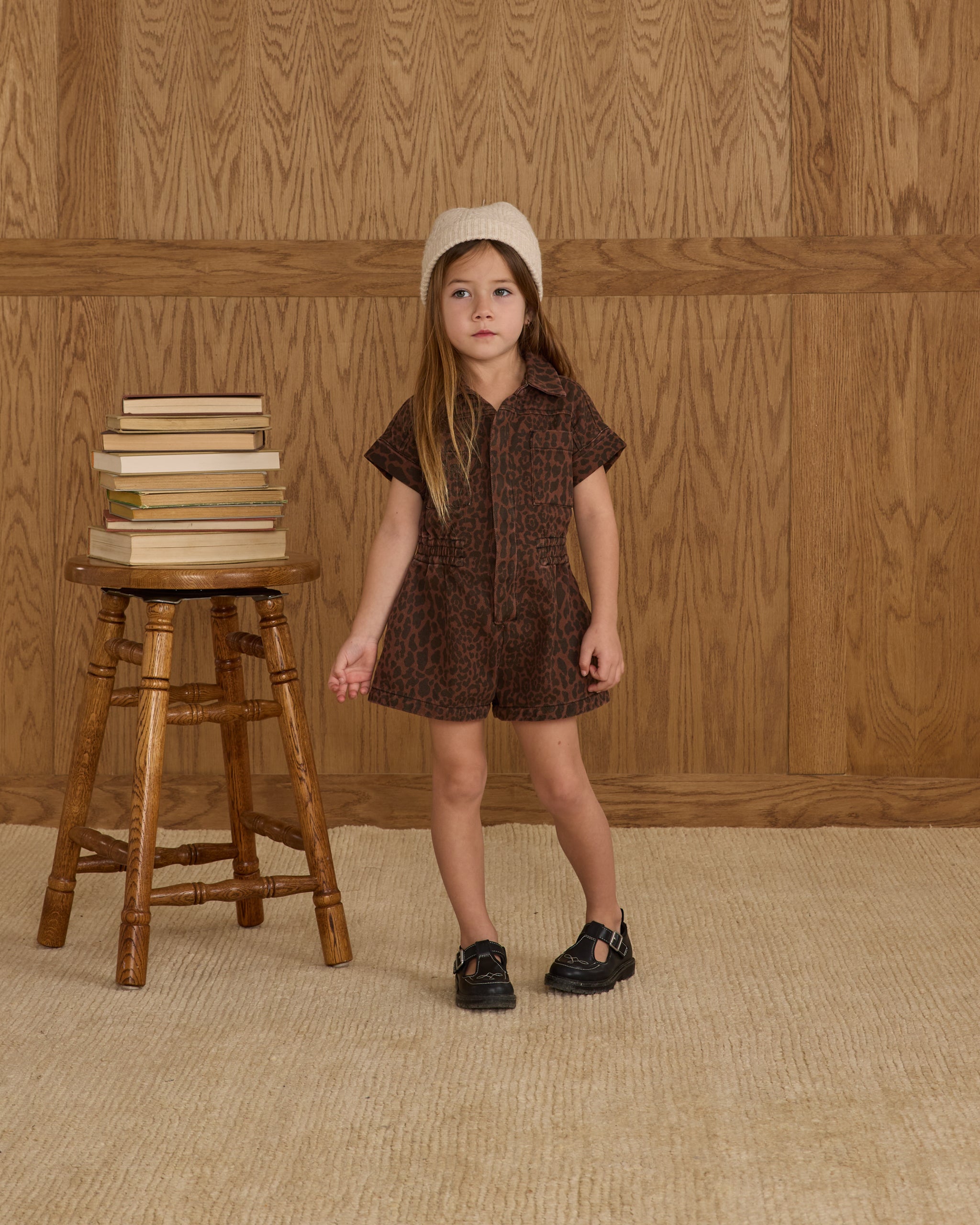 Utility Romper || Leopard - Rylee + Cru | Kids Clothes | Trendy Baby Clothes | Modern Infant Outfits |