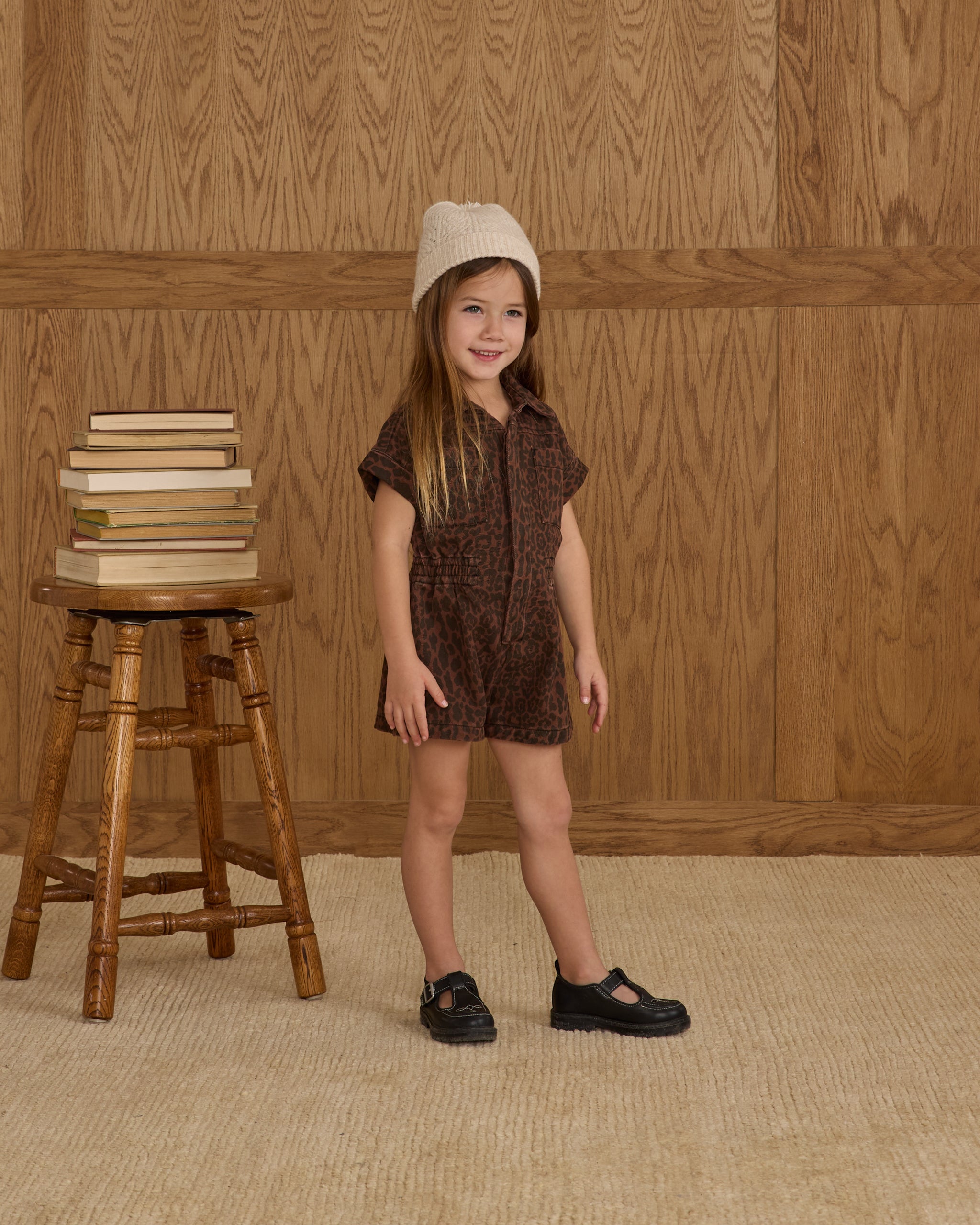Utility Romper || Leopard - Rylee + Cru | Kids Clothes | Trendy Baby Clothes | Modern Infant Outfits |