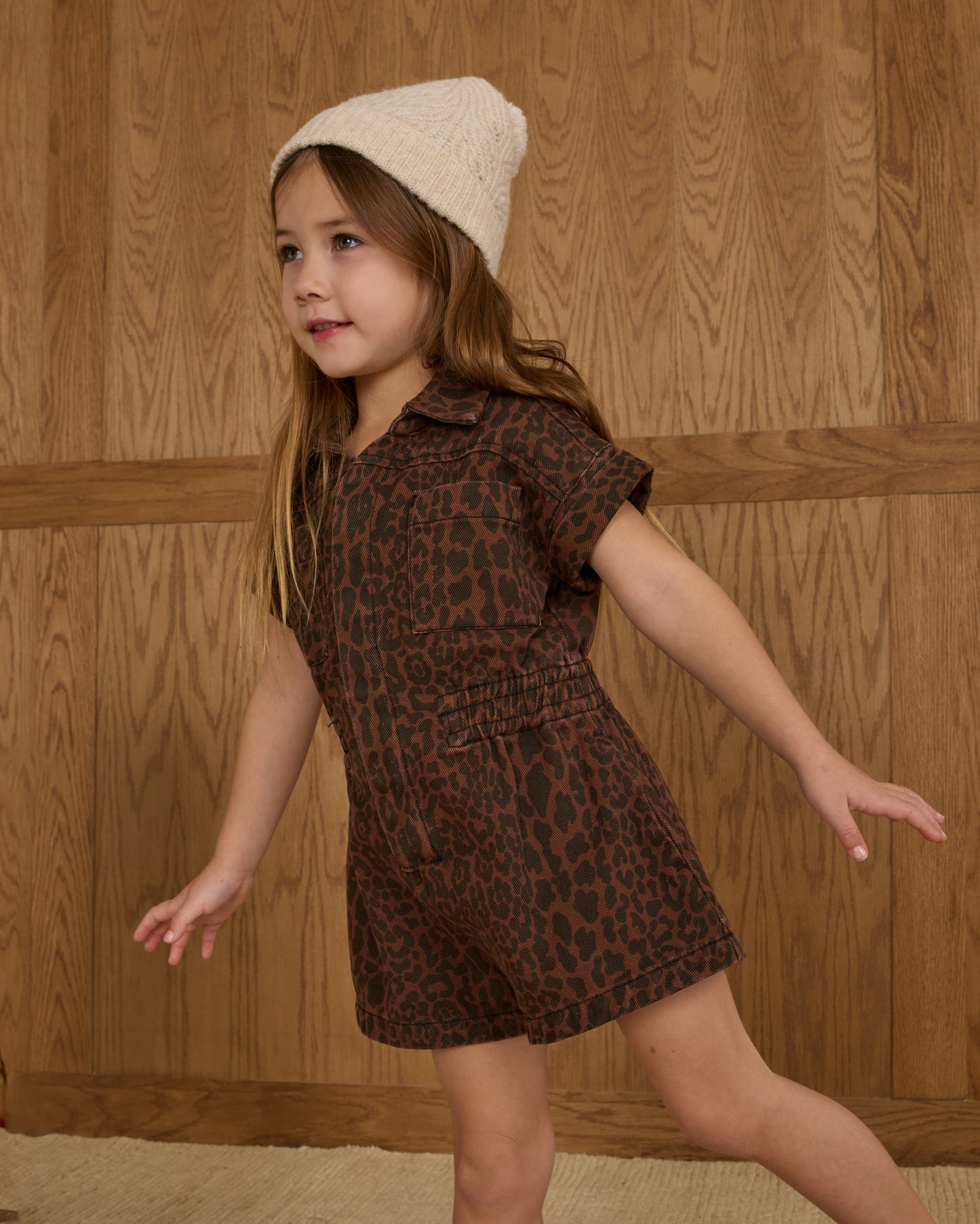 Utility Romper || Leopard - Rylee + Cru | Kids Clothes | Trendy Baby Clothes | Modern Infant Outfits |