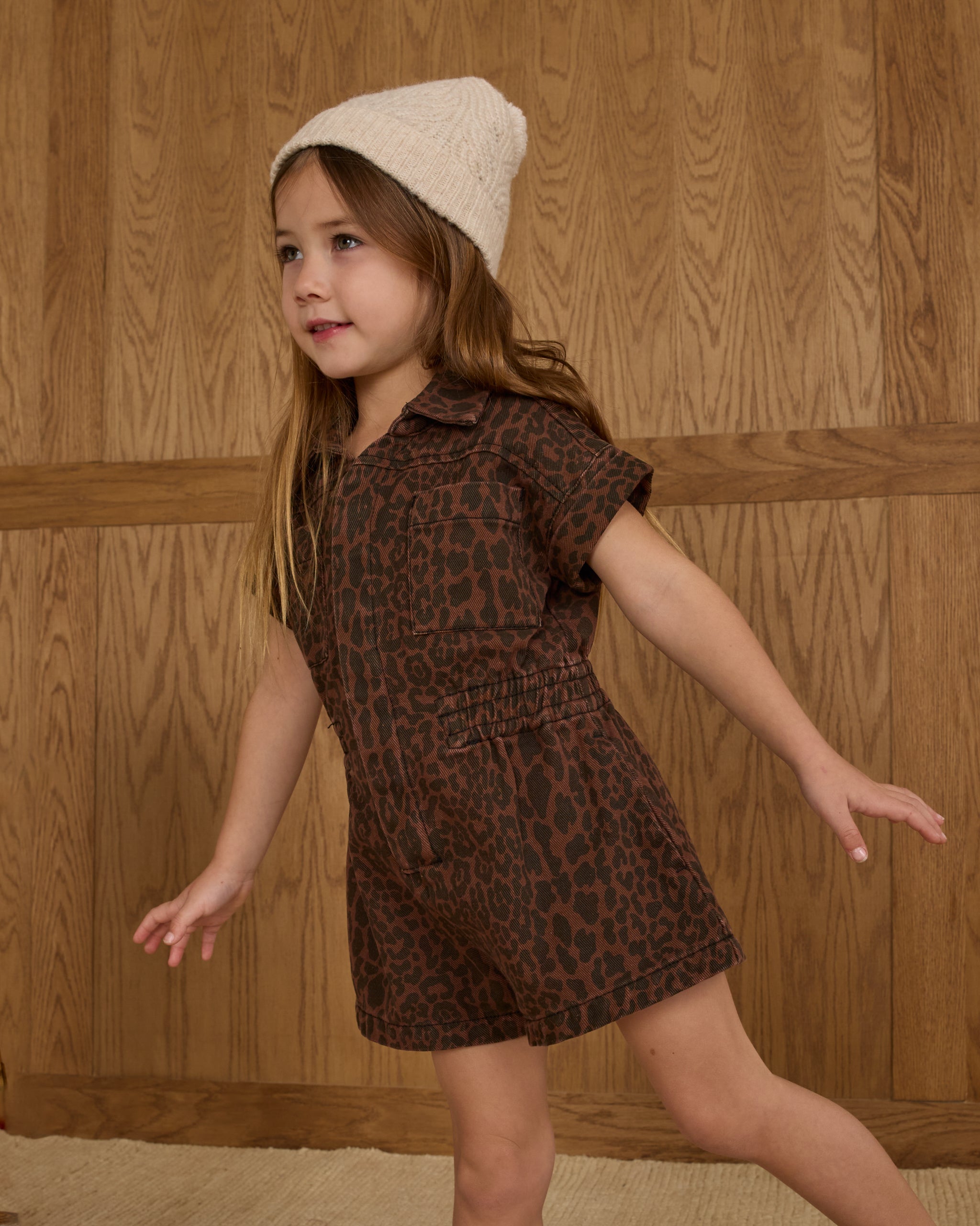 Utility Romper || Leopard - Rylee + Cru | Kids Clothes | Trendy Baby Clothes | Modern Infant Outfits |