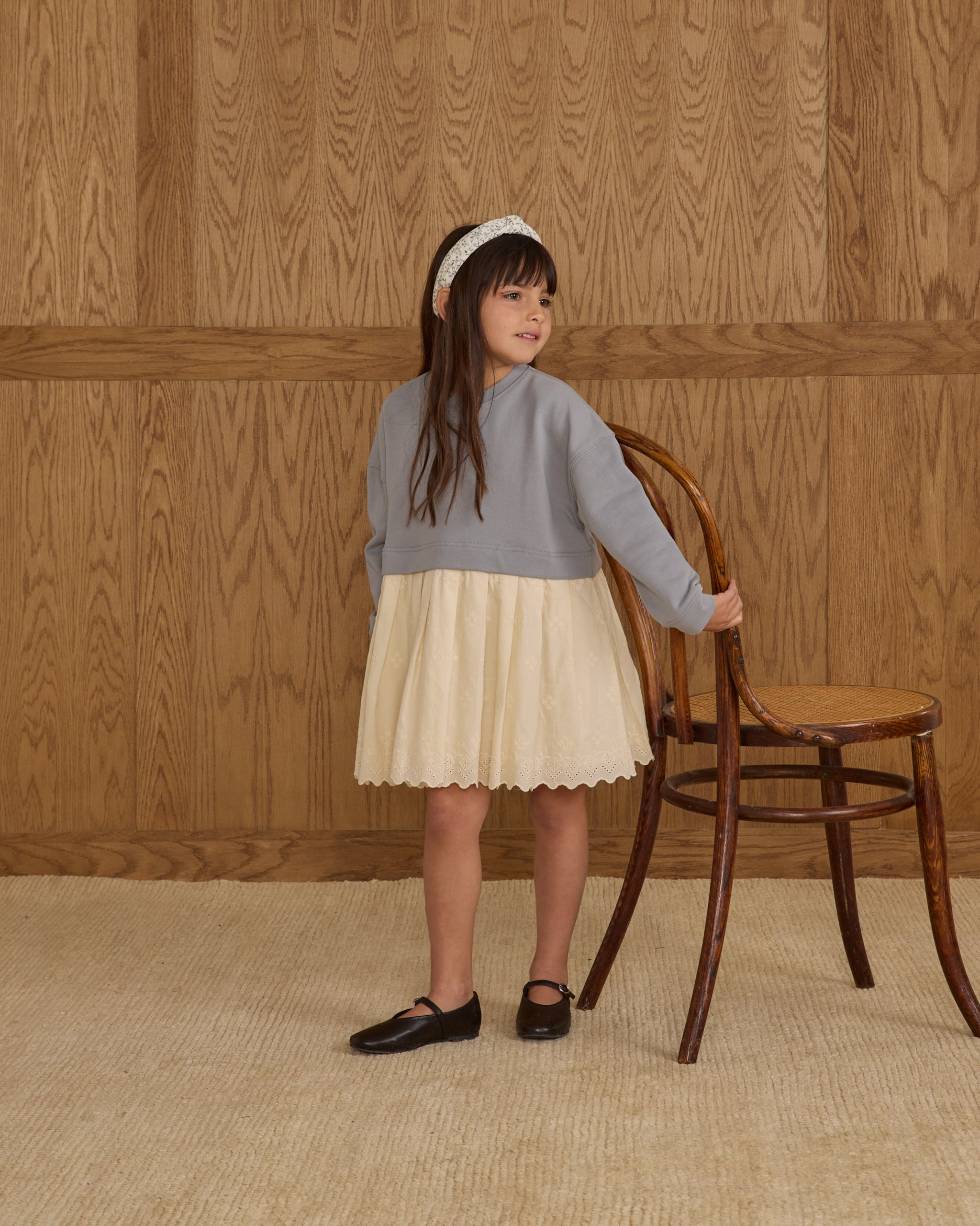 Sweatshirt Dress || Dusty Blue - Rylee + Cru | Kids Clothes | Trendy Baby Clothes | Modern Infant Outfits |