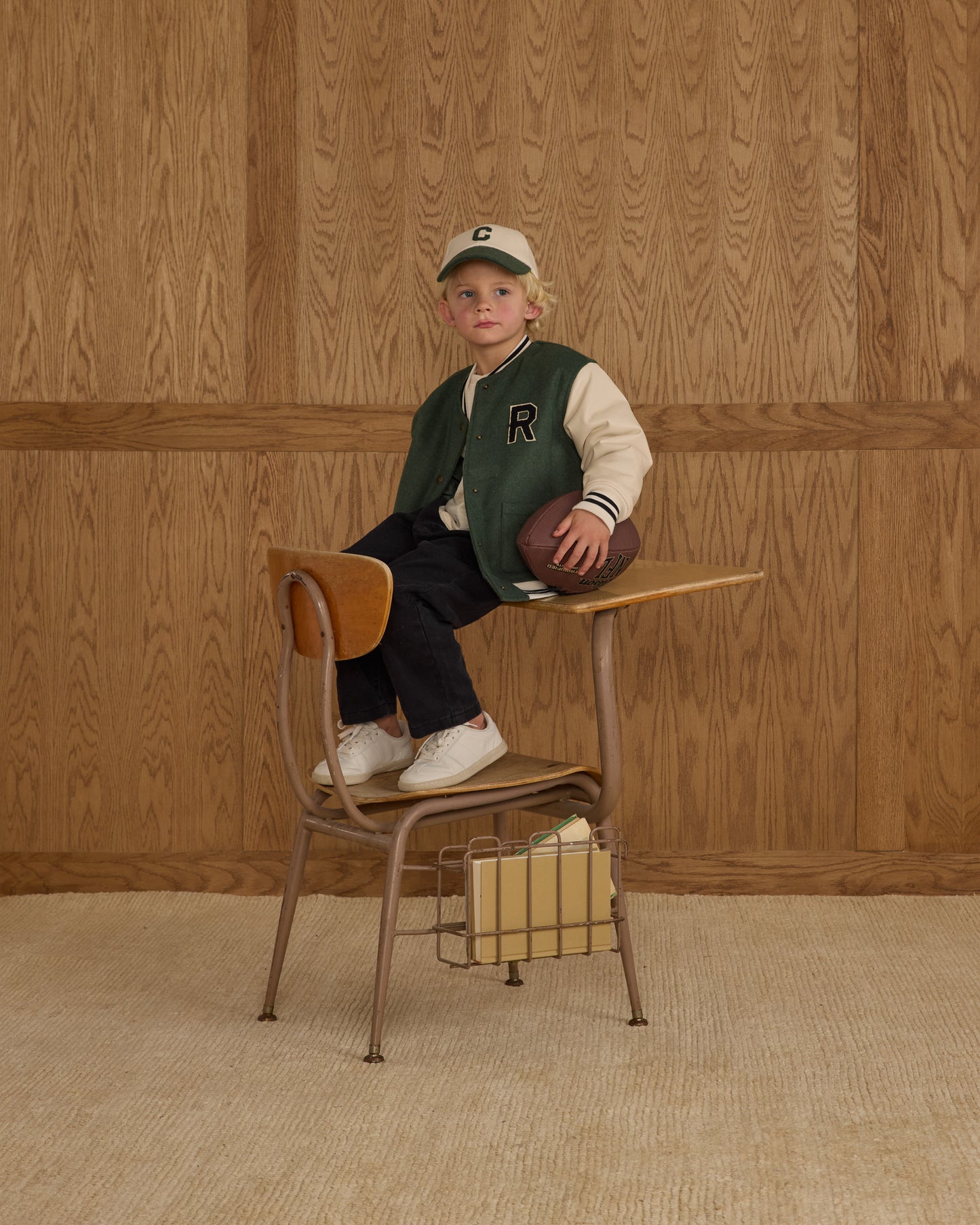 Varsity Jacket || Green - Rylee + Cru | Kids Clothes | Trendy Baby Clothes | Modern Infant Outfits |