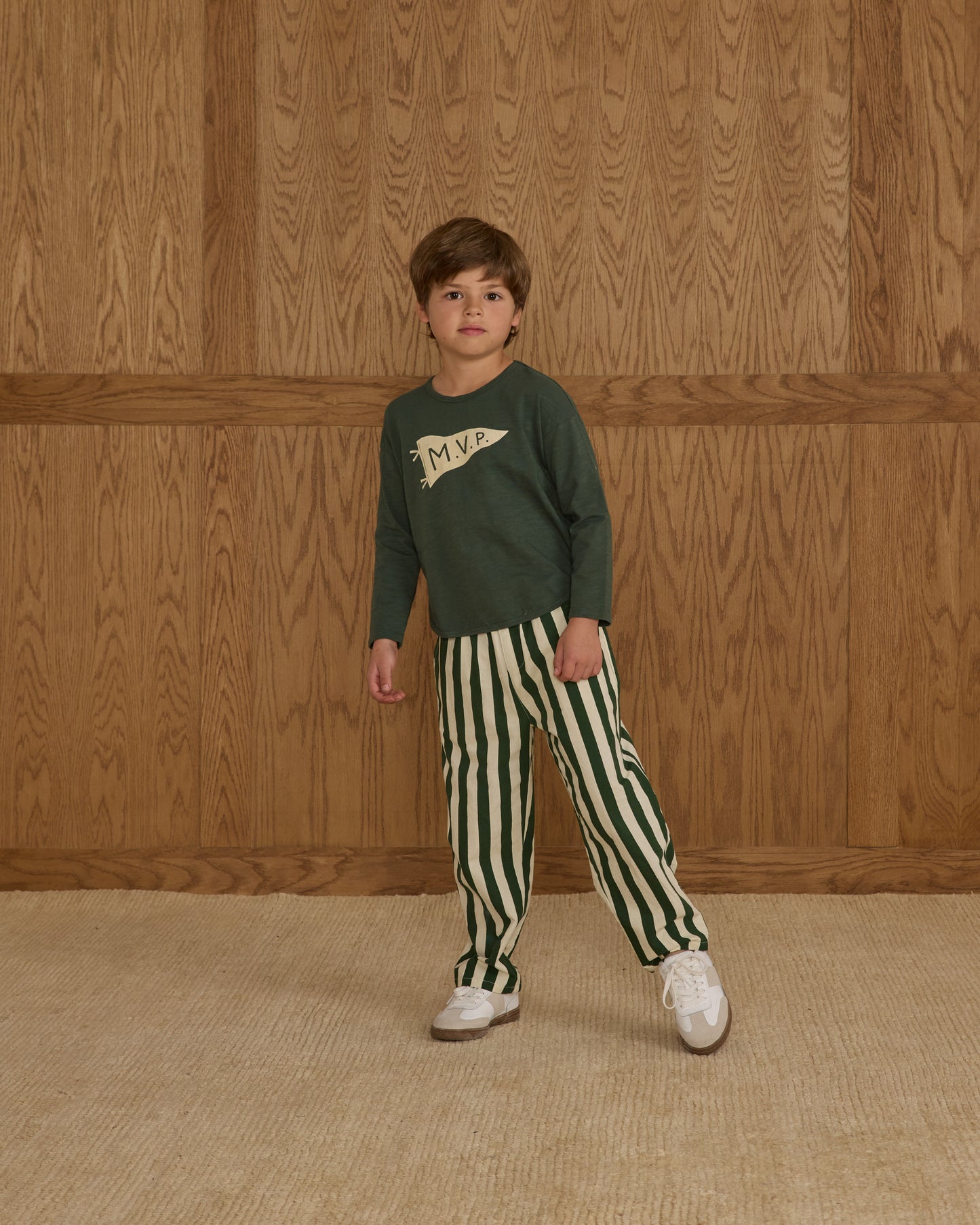 Baggy Pant || Green Stripe - Rylee + Cru | Kids Clothes | Trendy Baby Clothes | Modern Infant Outfits |