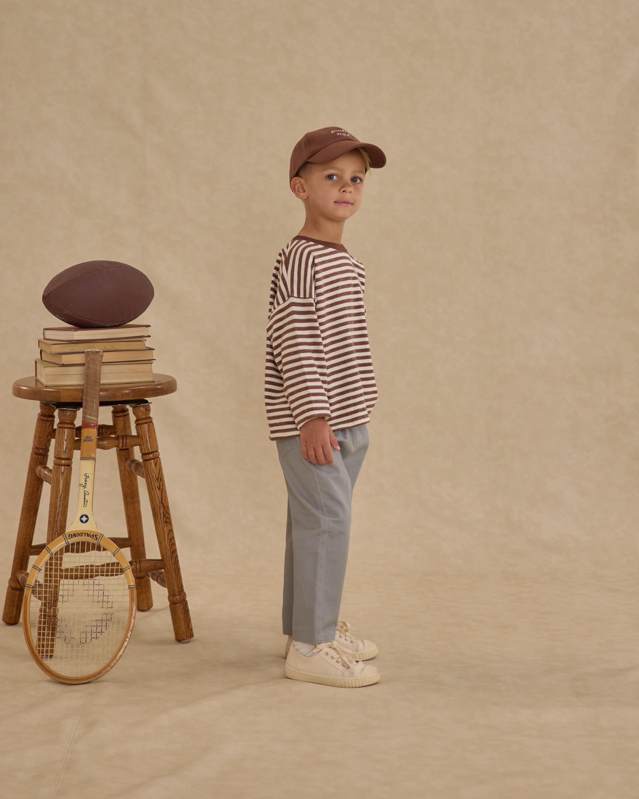 Camden Long Sleeve Tee || Brown Stripe - Rylee + Cru | Kids Clothes | Trendy Baby Clothes | Modern Infant Outfits |
