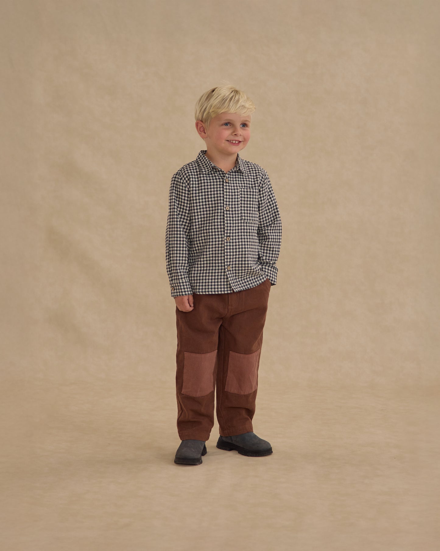 Collared Long Sleeve Shirt || Black Gingham - Rylee + Cru | Kids Clothes | Trendy Baby Clothes | Modern Infant Outfits |