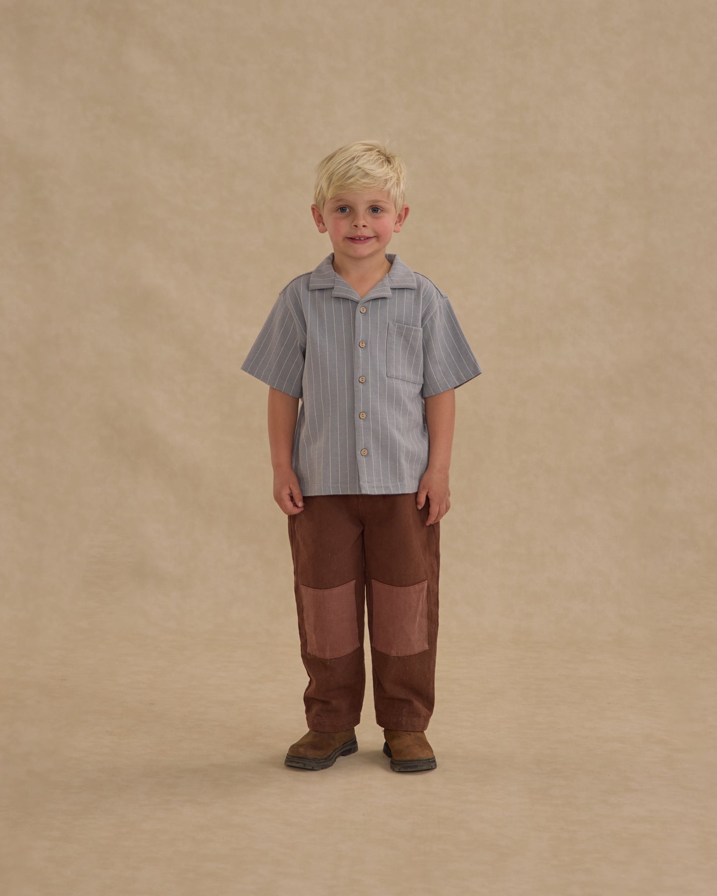 Lapel Collar Shirt || Blue Stripe - Rylee + Cru | Kids Clothes | Trendy Baby Clothes | Modern Infant Outfits |