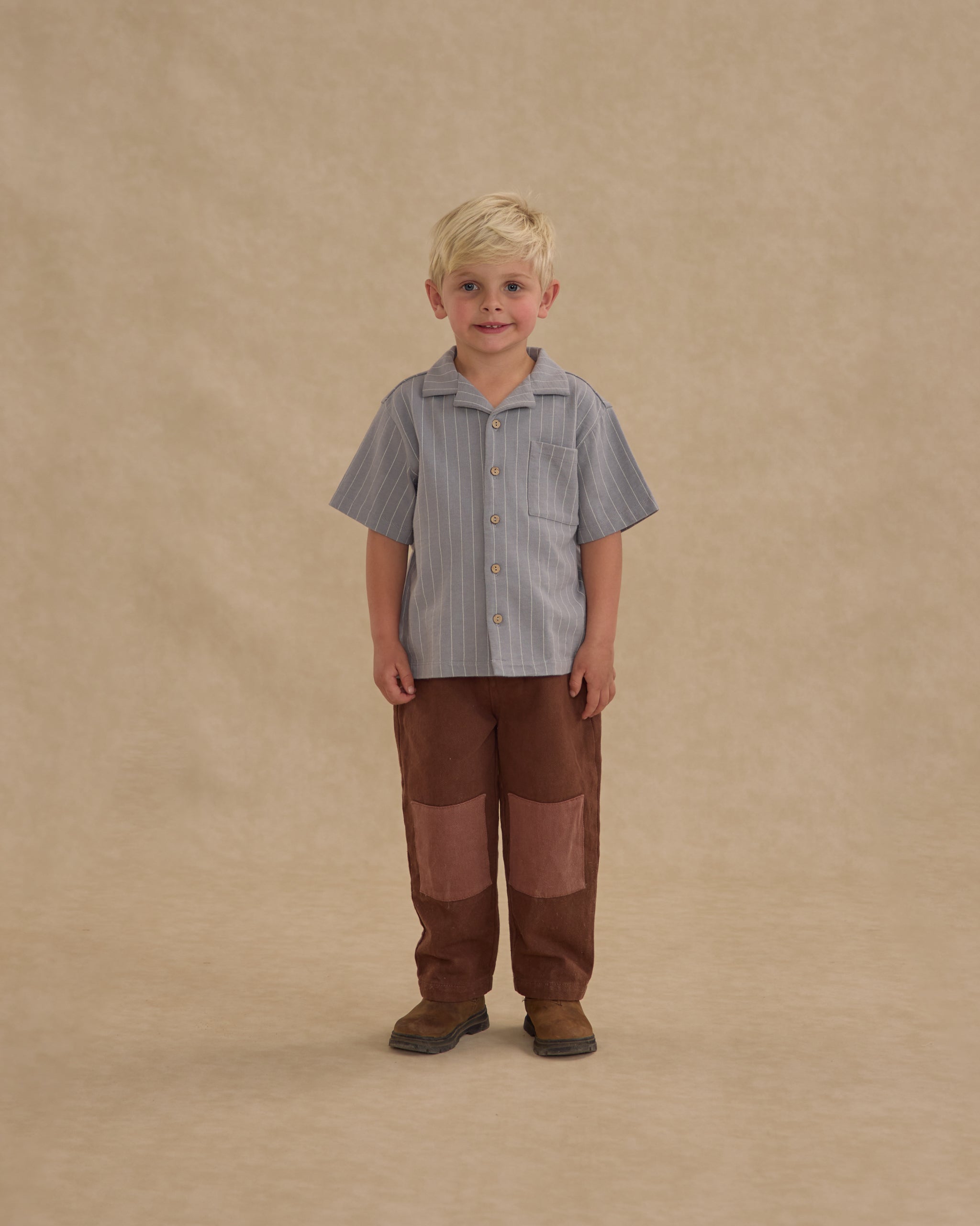 Lapel Collar Shirt || Blue Stripe - Rylee + Cru | Kids Clothes | Trendy Baby Clothes | Modern Infant Outfits |