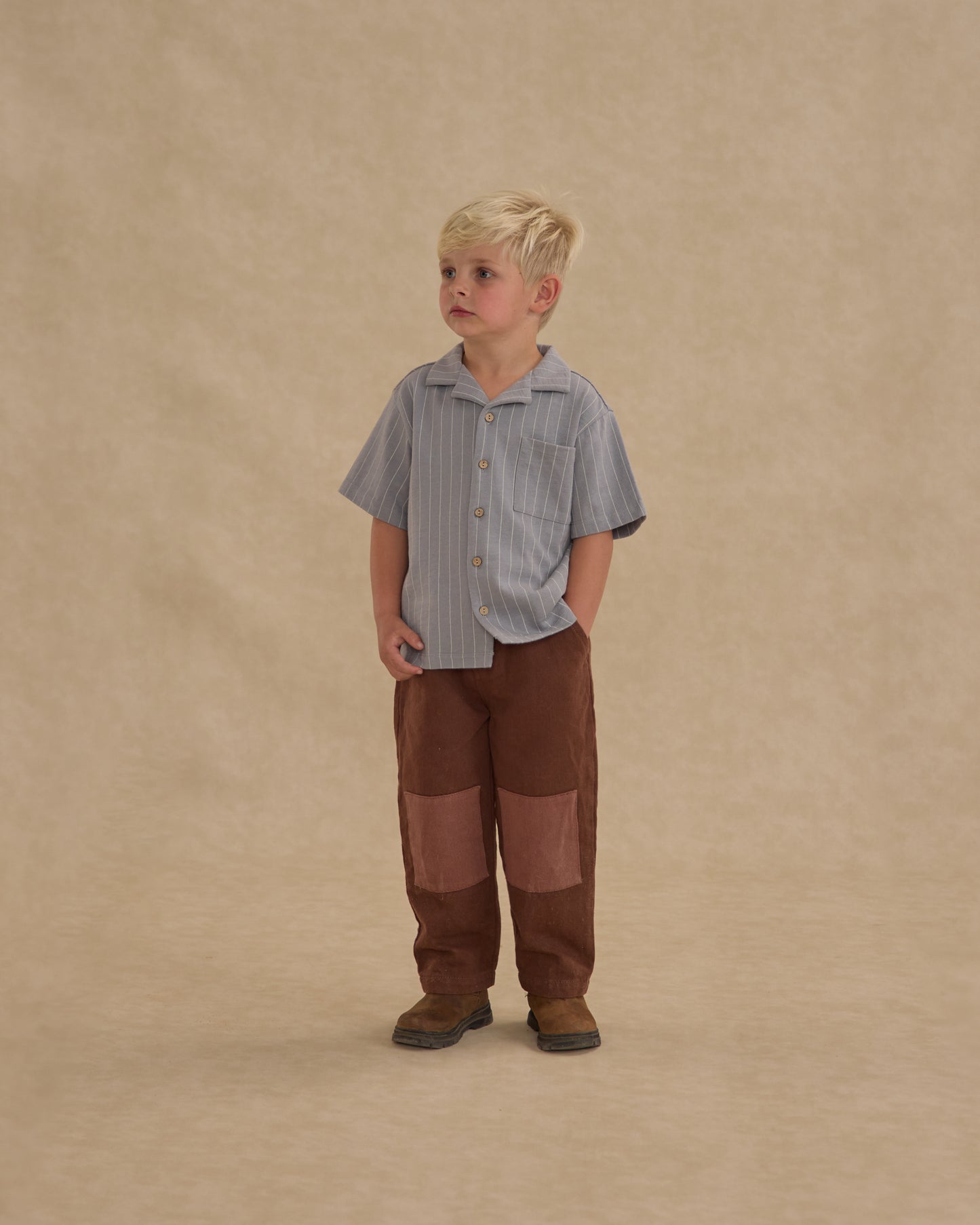 Lapel Collar Shirt || Blue Stripe - Rylee + Cru | Kids Clothes | Trendy Baby Clothes | Modern Infant Outfits |