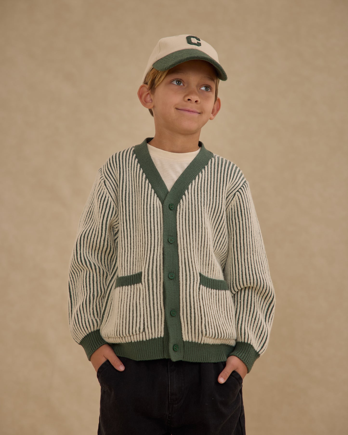 Haywood Cardigan || Green Stripe - Rylee + Cru | Kids Clothes | Trendy Baby Clothes | Modern Infant Outfits |