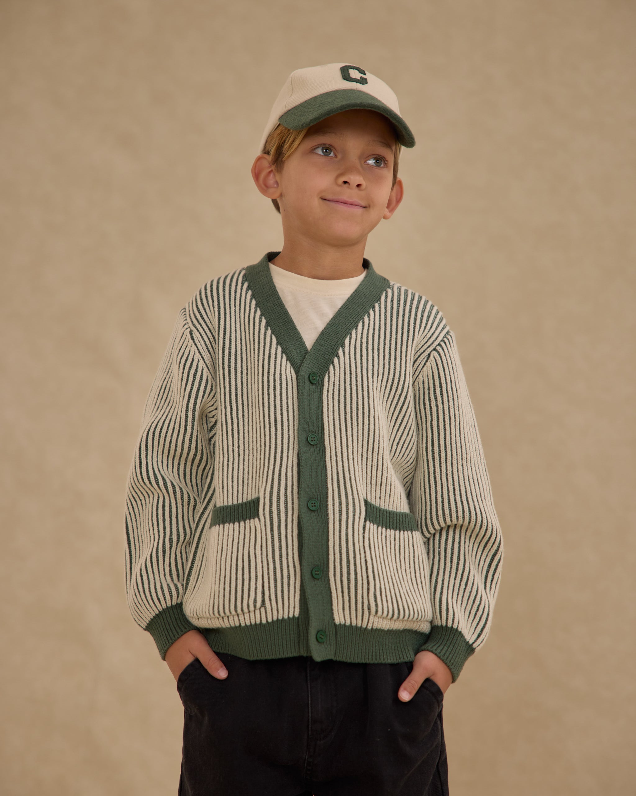 Haywood Cardigan || Green Stripe - Rylee + Cru | Kids Clothes | Trendy Baby Clothes | Modern Infant Outfits |