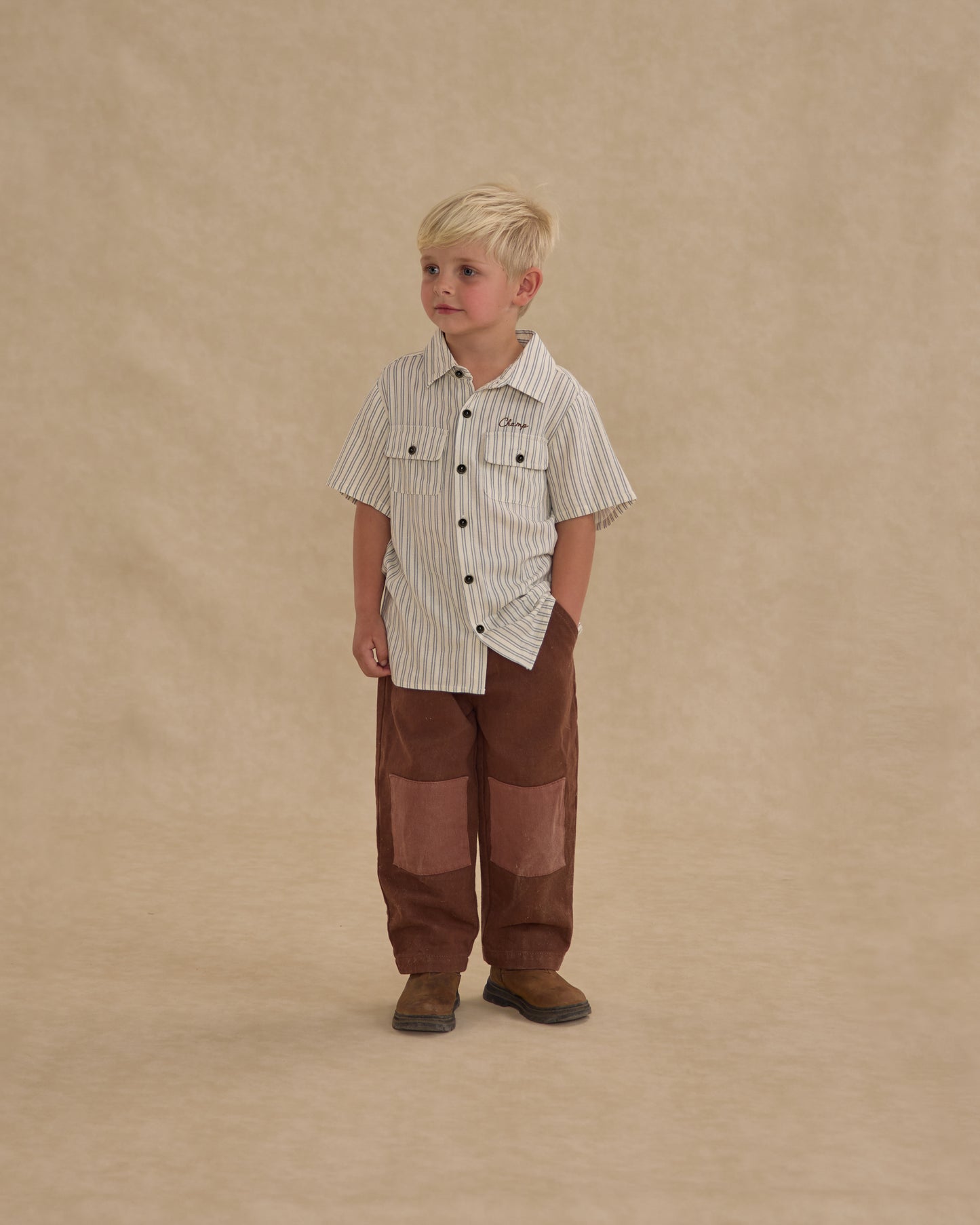 Collared Shirt || Railroad Stripe - Rylee + Cru | Kids Clothes | Trendy Baby Clothes | Modern Infant Outfits |