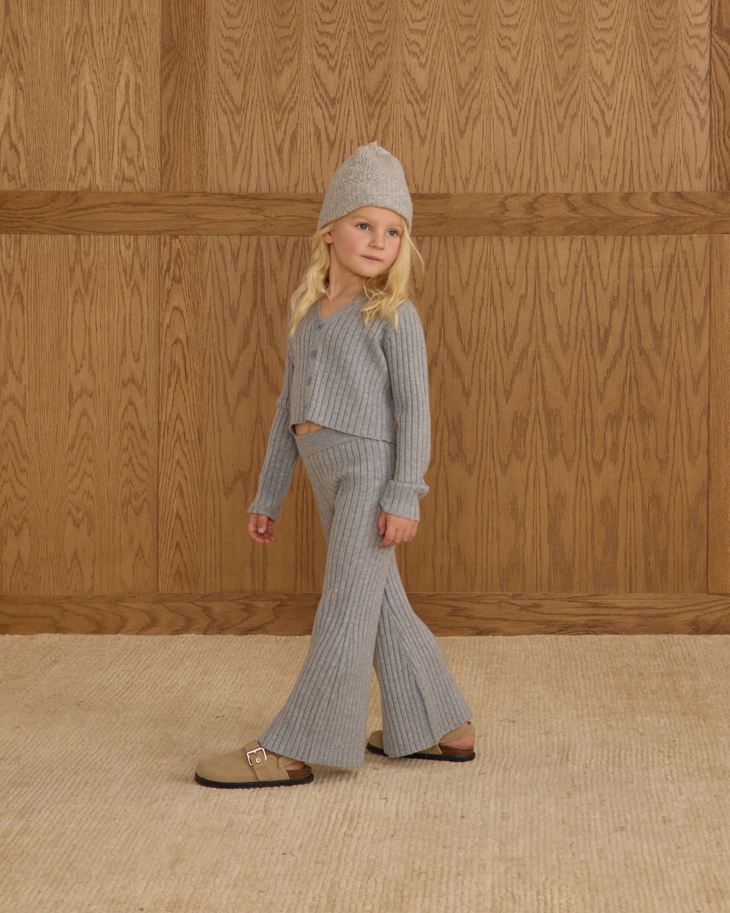 Long Sleeve Knit Button Top || Dusty Blue - Rylee + Cru | Kids Clothes | Trendy Baby Clothes | Modern Infant Outfits |